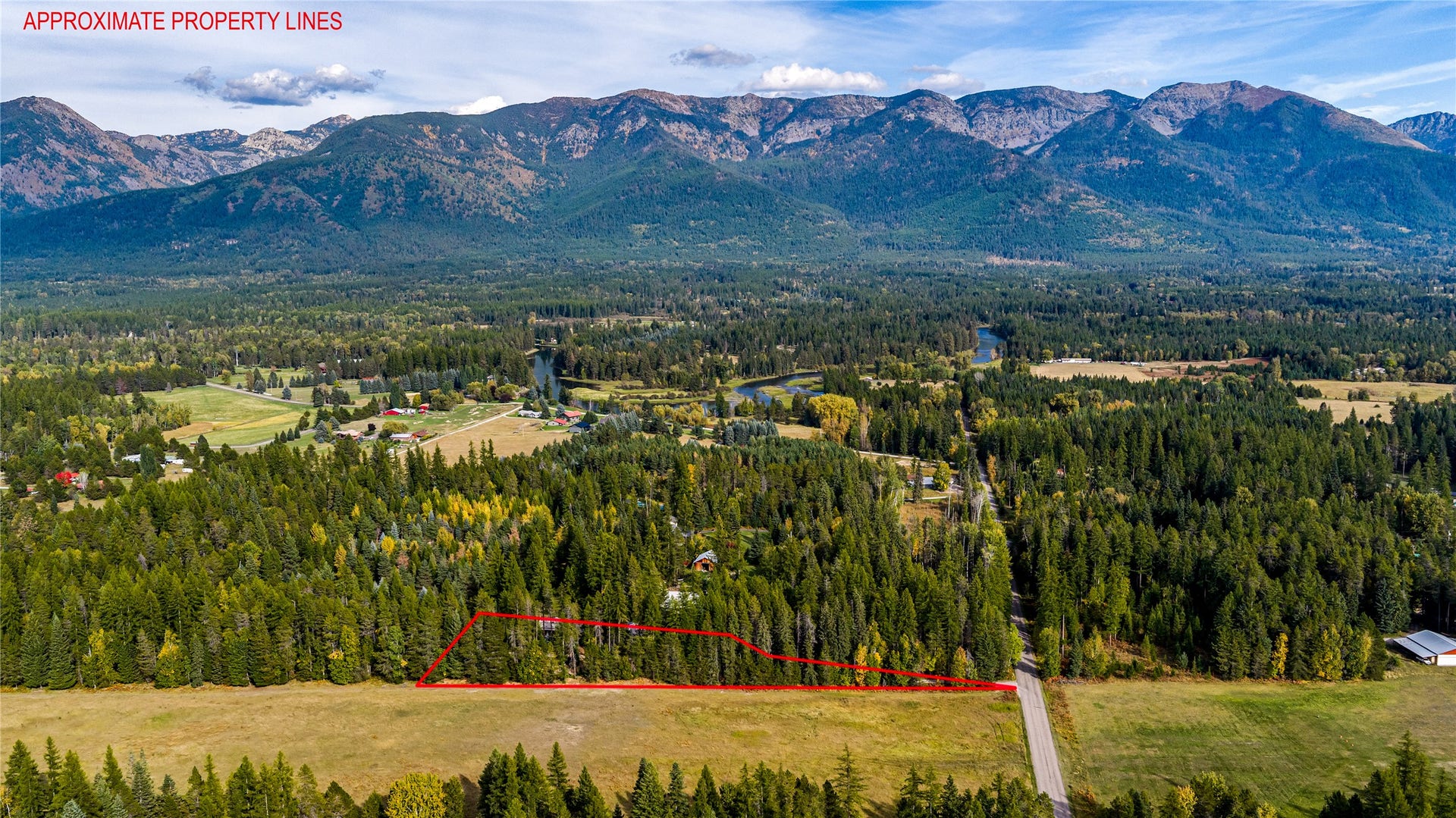 582 Ferndale Drive, Bigfork, MT 59911 Approximate Lot Lines Adjacent to Flyover area of Ferndale Airstrip