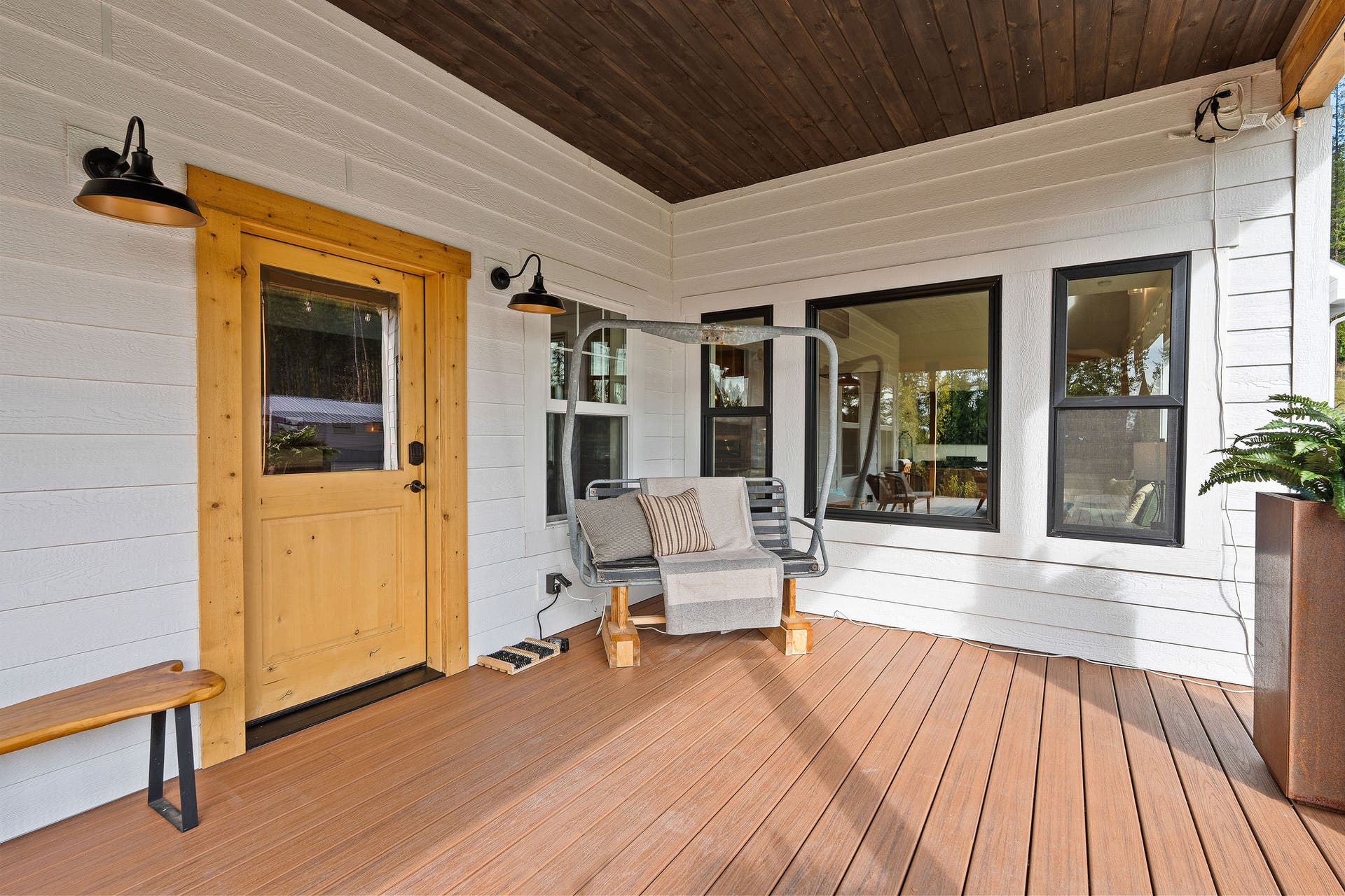 687 N Valley Drive, Whitefish, MT 59937 Front porch with refreshed composite decking