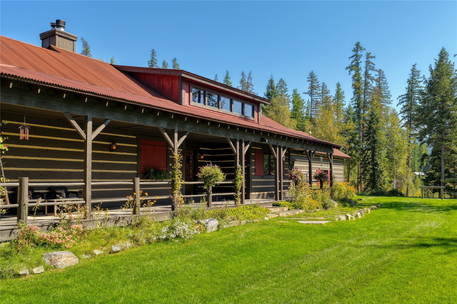 622 Wild Swan Trail, Bigfork, MT 59911 Main home front covered patio