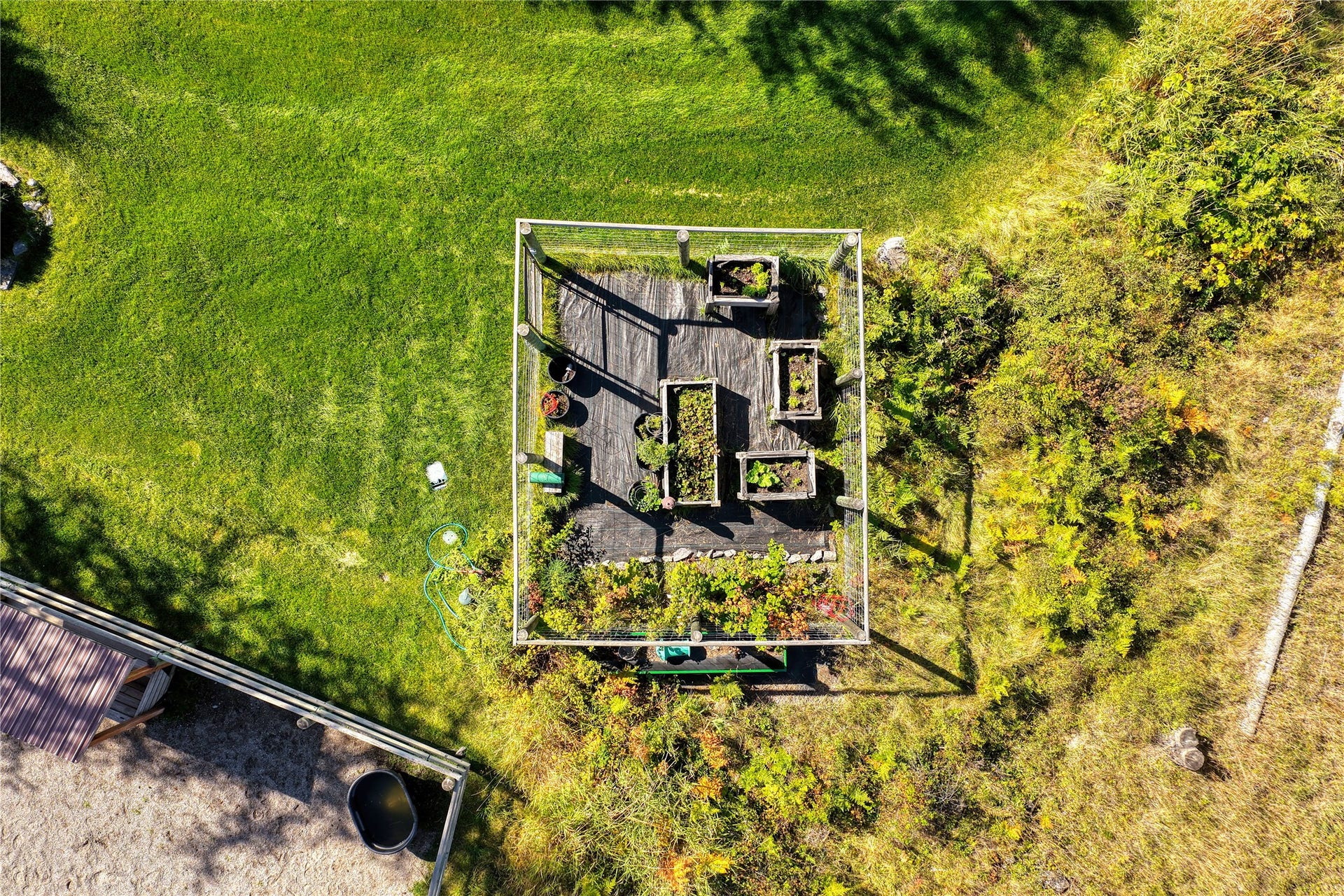 622 Wild Swan Trail, Bigfork, MT 59911 Fenced garden behind main house