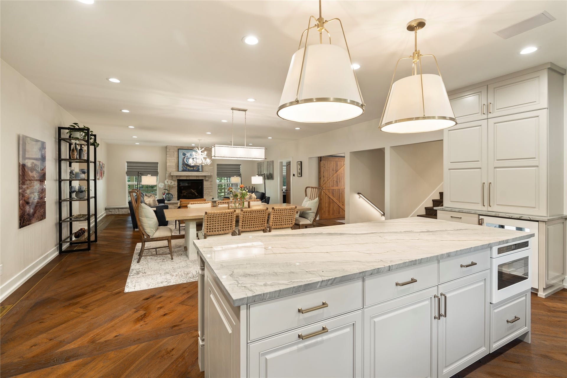 4926 Foothill Road, Bigfork, MT 59911 Open area with kitchen, dining and living