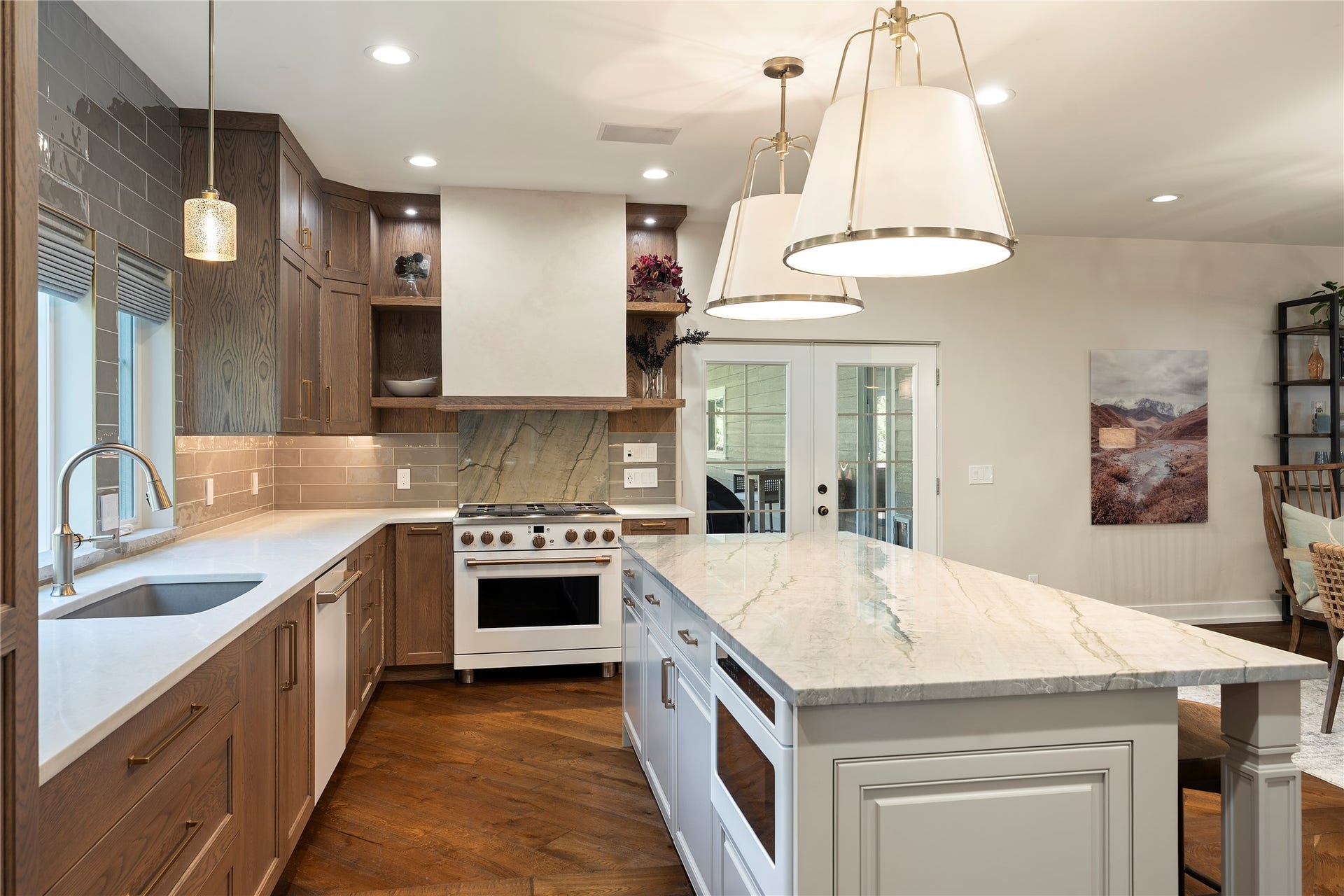 4926 Foothill Road, Bigfork, MT 59911 Kitchen Island with the microwave drawer