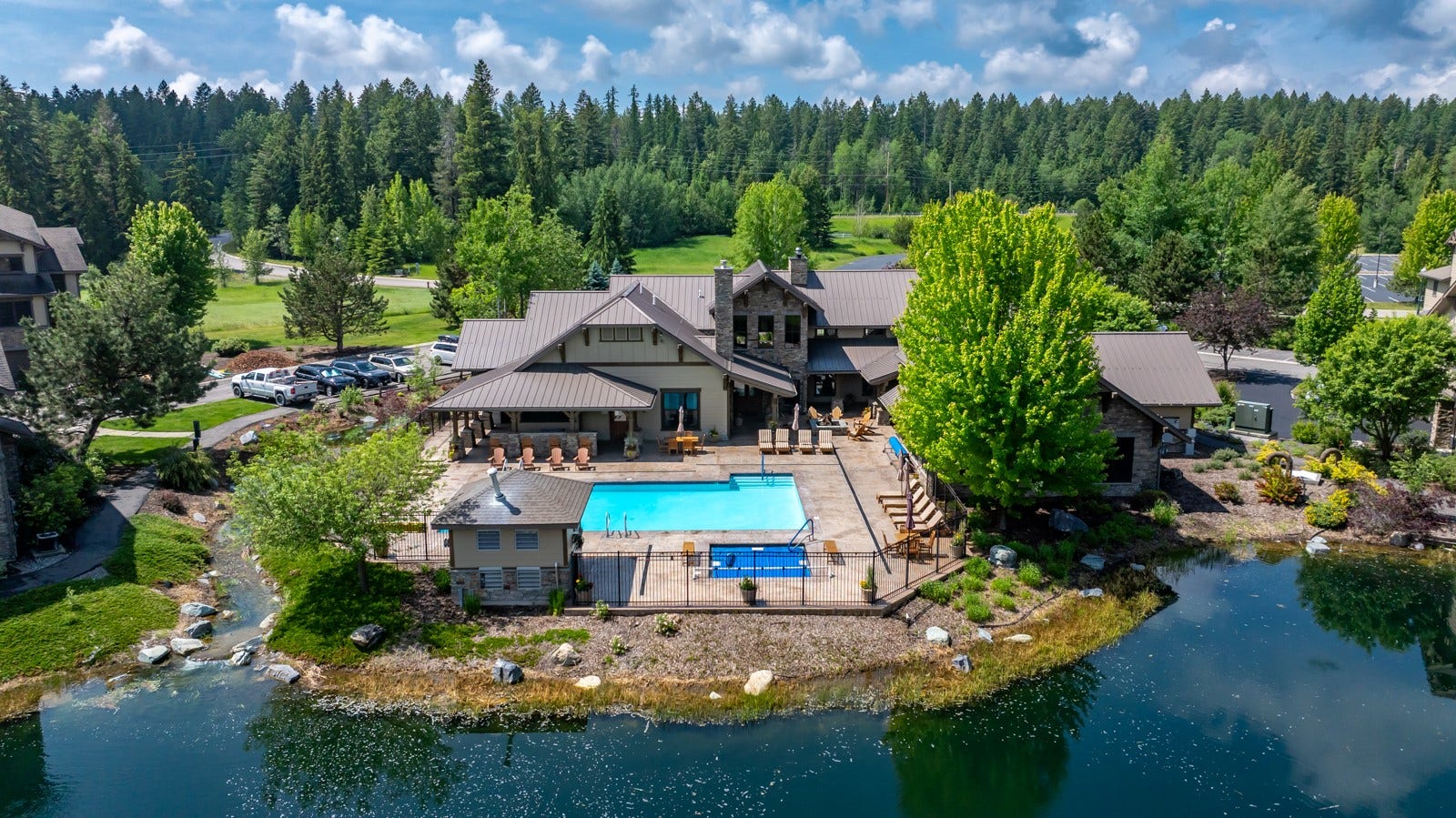 6305 Locarno Drive, #G, Whitefish, MT 59937 Clubhouse Aerial