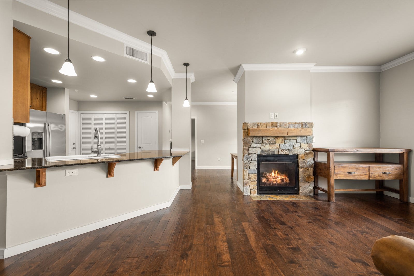 6305 Locarno Drive, #G, Whitefish, MT 59937 Kitchen/Living/
Fireplace