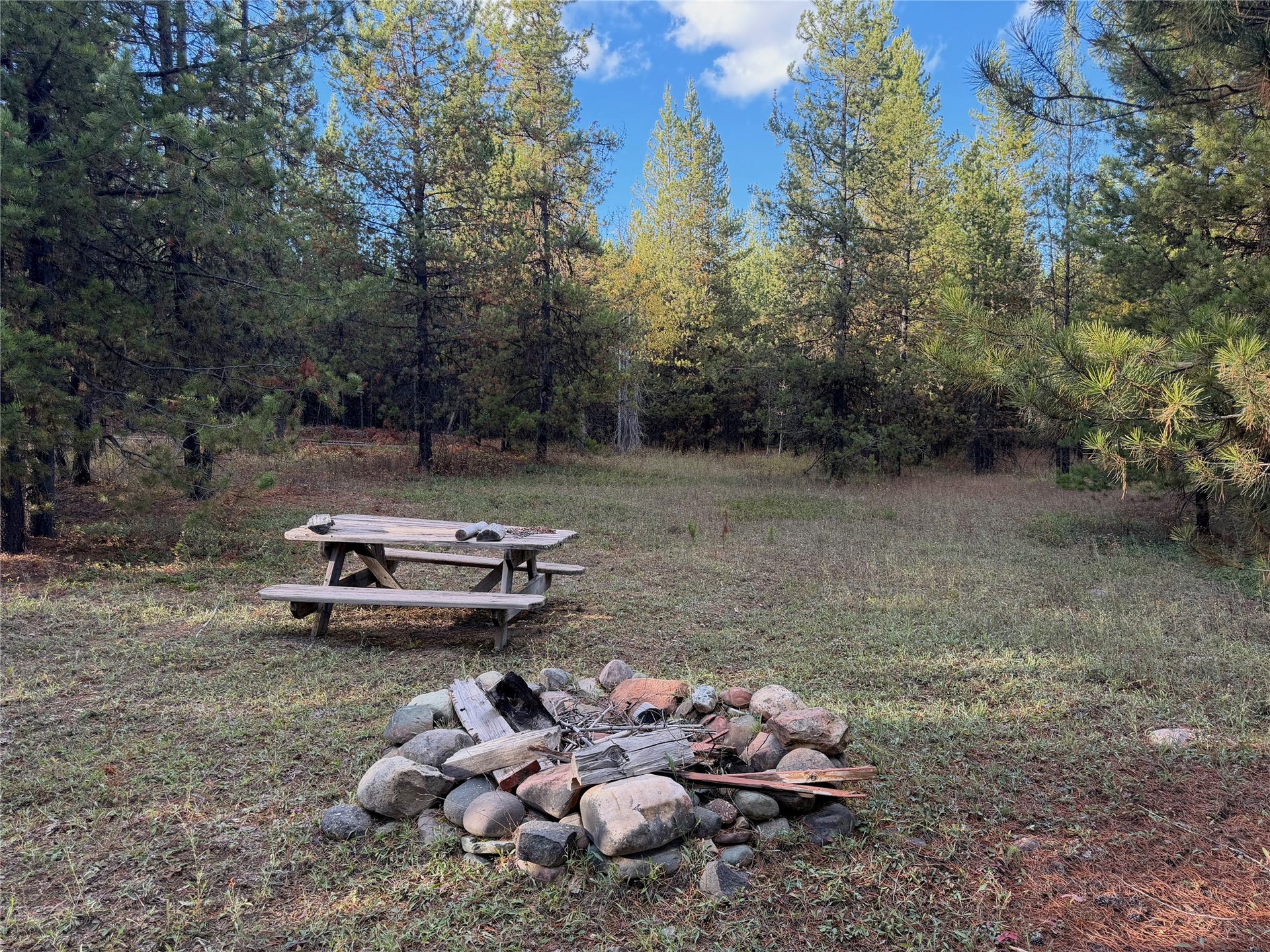 10601 North Fork Road, Polebridge, MT 59928 Fire Pit & Picnic Table