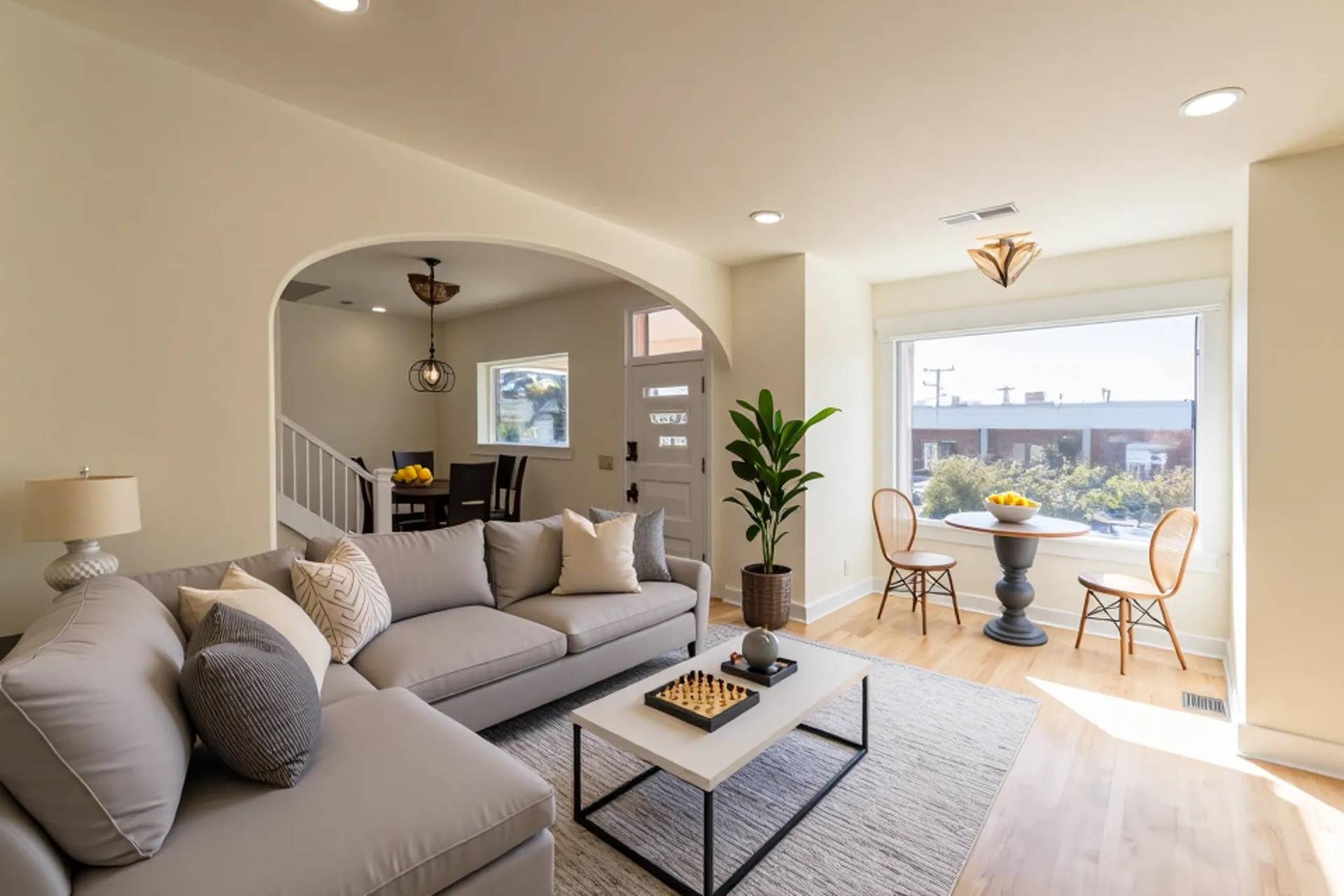 705 W Park Street, Butte, MT 59701 Light wood-finish flooring, recessed lighting, and an arched entry with pendant lighting