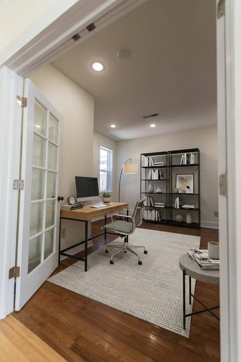 705 W Park Street, Butte, MT 59701 Hardwood flooring, recessed ceiling lighting, French doors with glass panes, and a window providing natural light