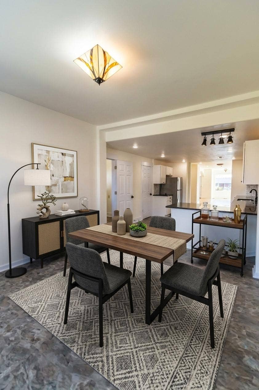 705 W Park Street, Butte, MT 59701 Recessed ceiling lighting, durable flooring, and a decorative ceiling fixture