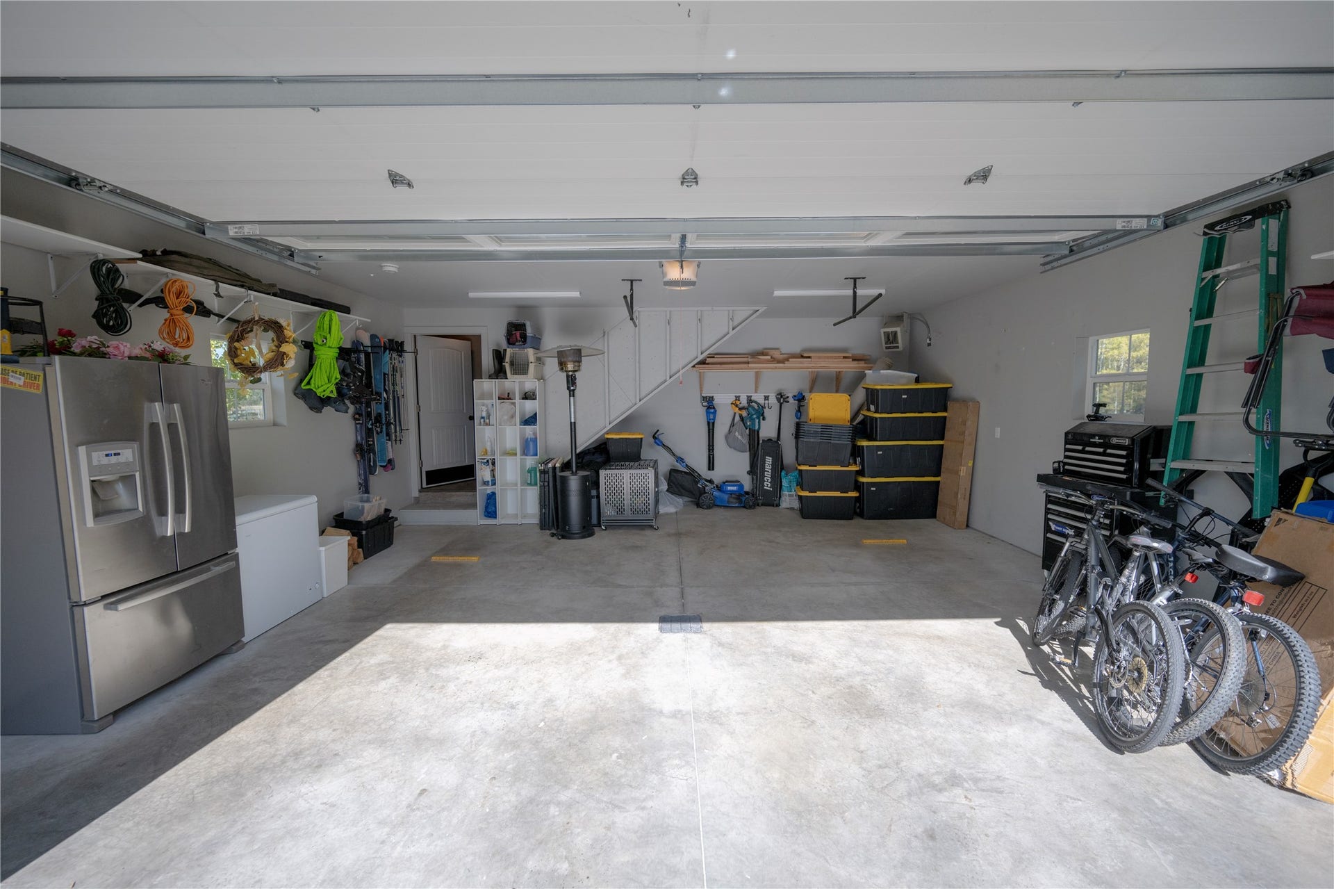 Large heated and insulated garage
