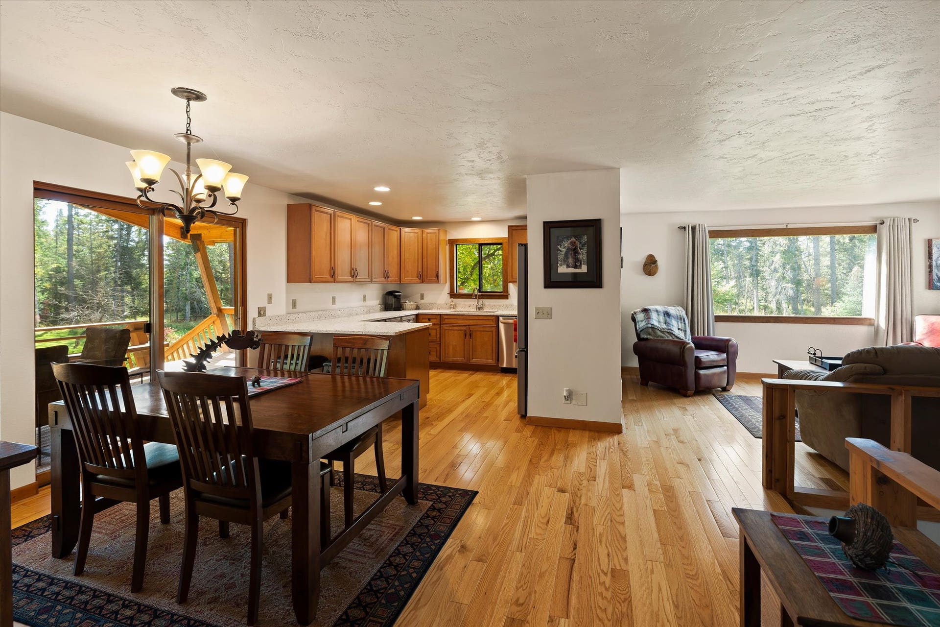4955 Foothill Road, Bigfork, MT 59911 view to kitchen and living