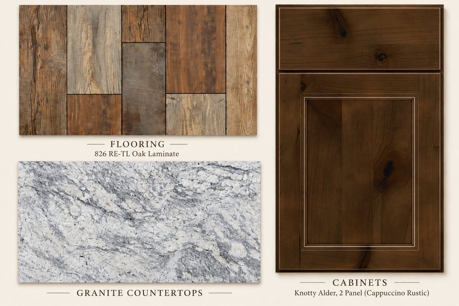 147 Peltier Place, Eureka, MT 59917 Flooring, Cabinet, Countertop Sample Board