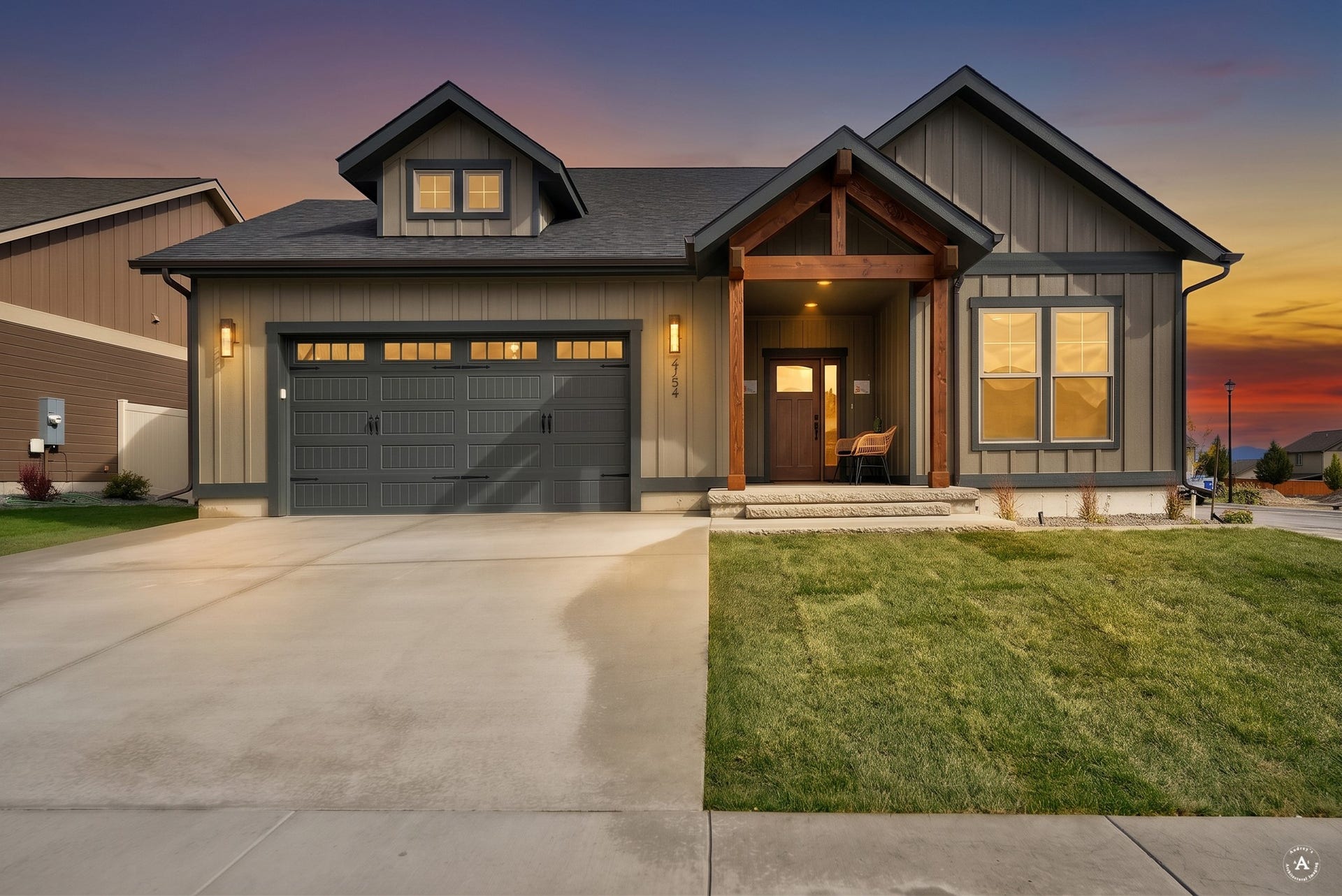 2754 Lone Chief Loop, Helena, MT 59601 Craftsman-style exterior with board and batten siding, stone accents, and a covered porch with exposed wood beams
