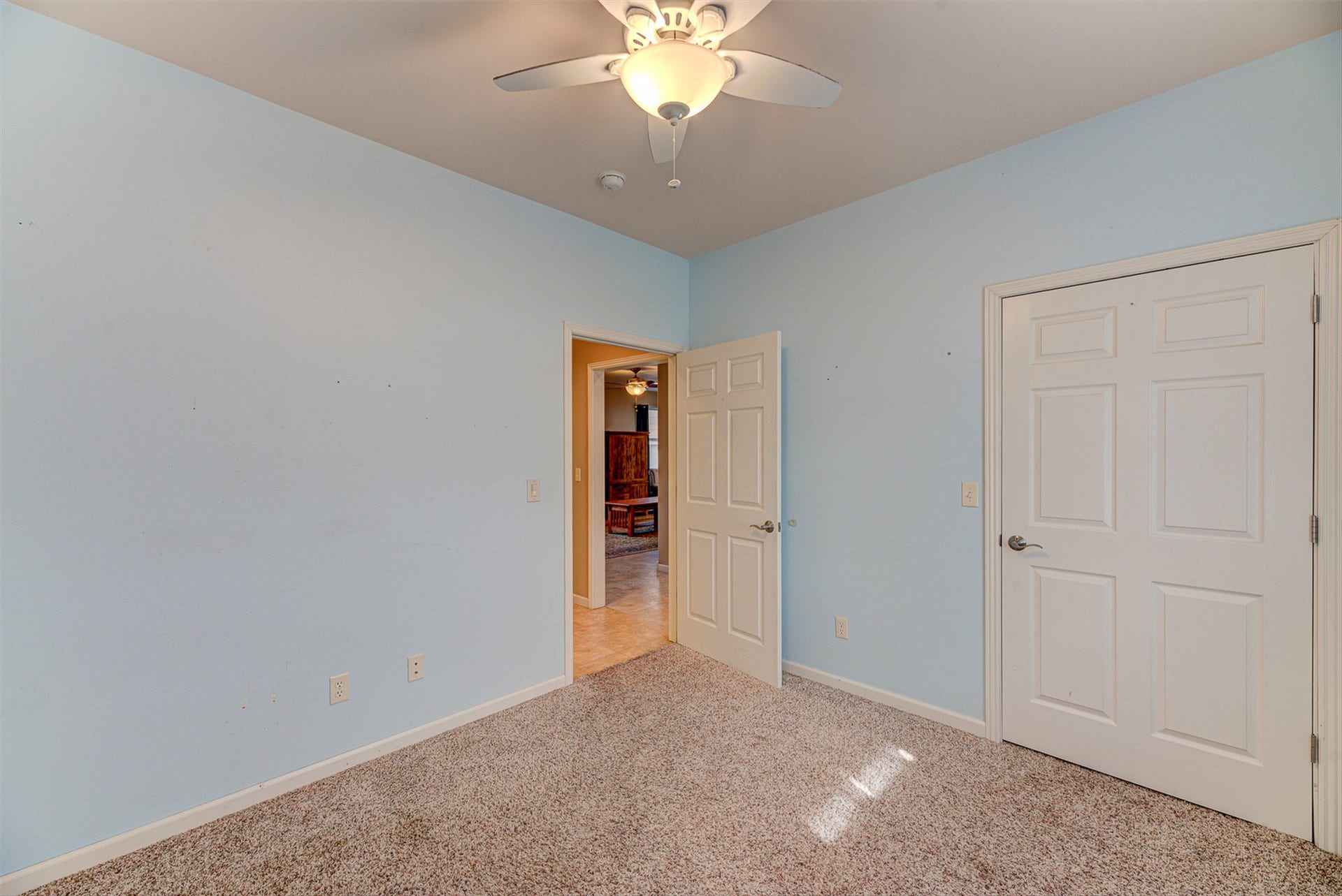 8224 Hillside Drive, Helena, MT 59602 Textured carpet flooring with light blue walls