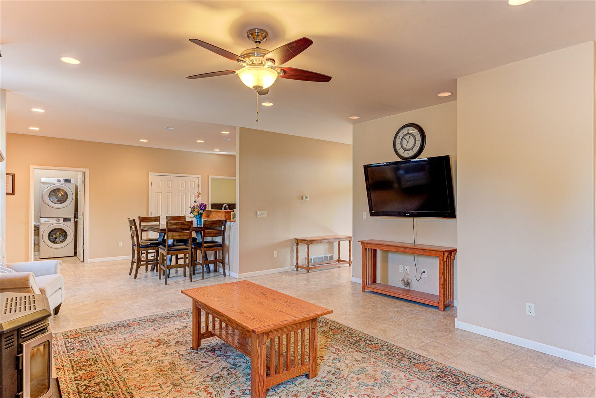 8224 Hillside Drive, Helena, MT 59602 Recessed lighting, ceiling fan, and tile flooring throughout