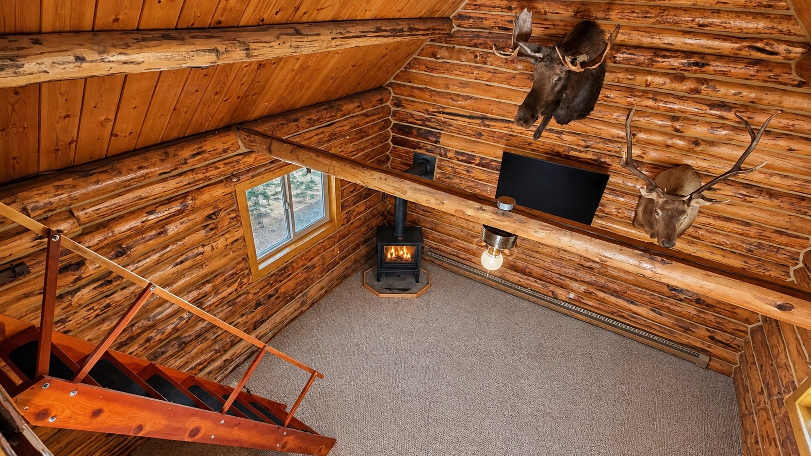 1004 N Second Street, Lincoln, MT 59639 Loft area looking into lower level