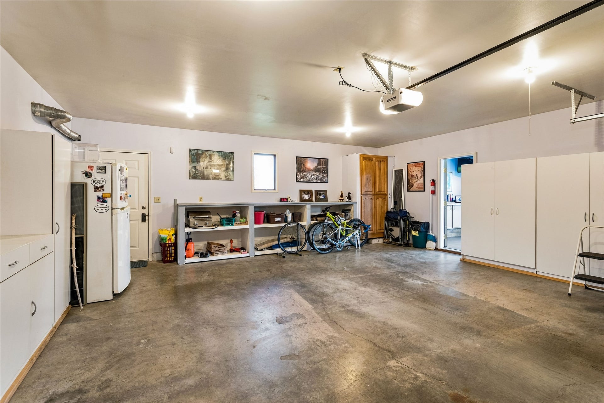 Attached two car garage with access to main house and sun room