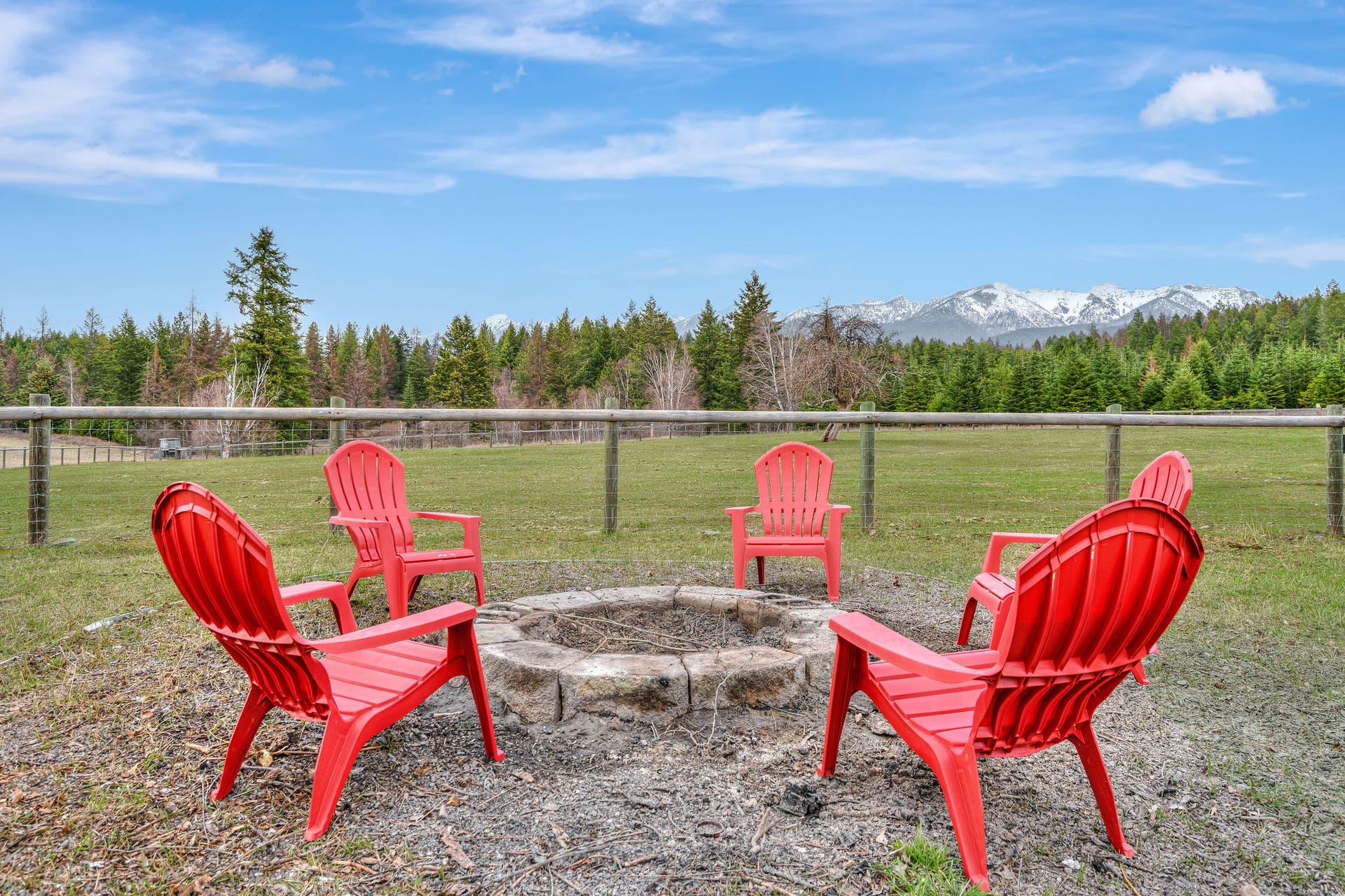 170 Kohler Lake Lane, Kalispell, MT 59901 Backyard with firepit