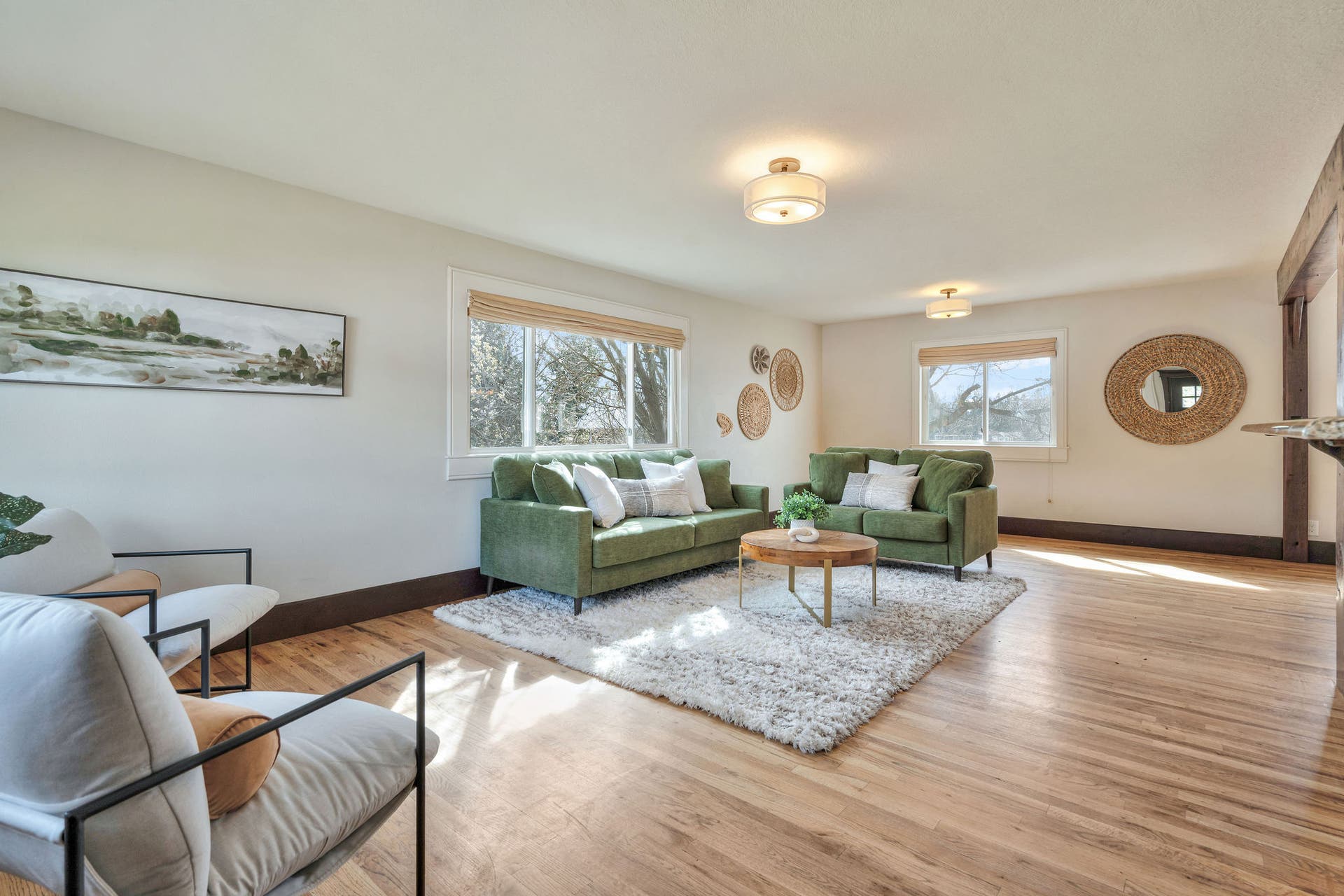 170 Kohler Lake Lane, Kalispell, MT 59901 View from front entry, Living area, Open Floor plan