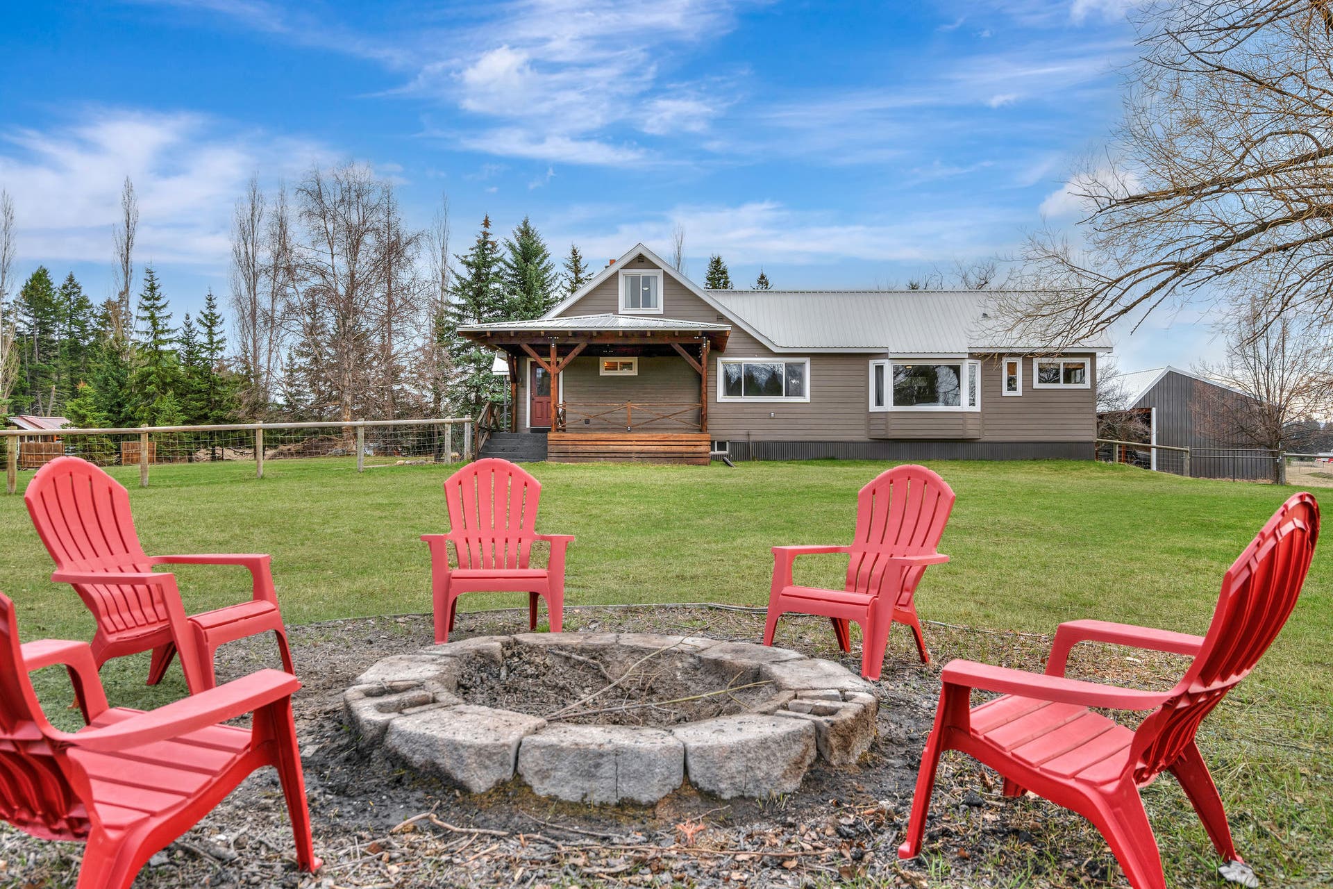 170 Kohler Lake Lane, Kalispell, MT 59901 Backyard with firepit