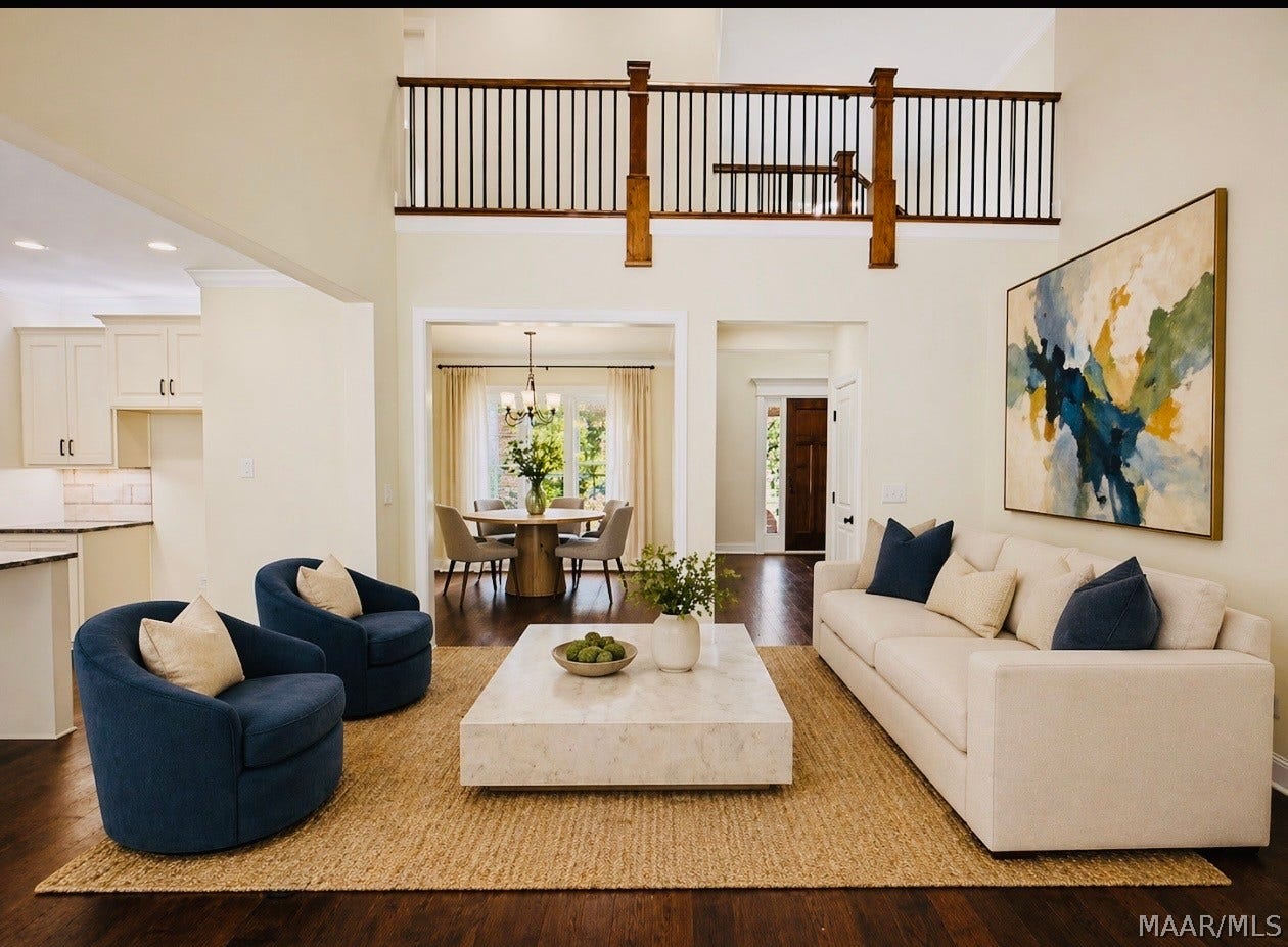AI generated photo of the dining & living area