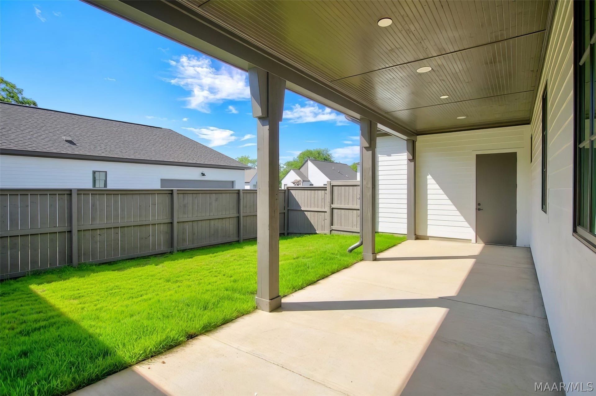 Large covered back porch