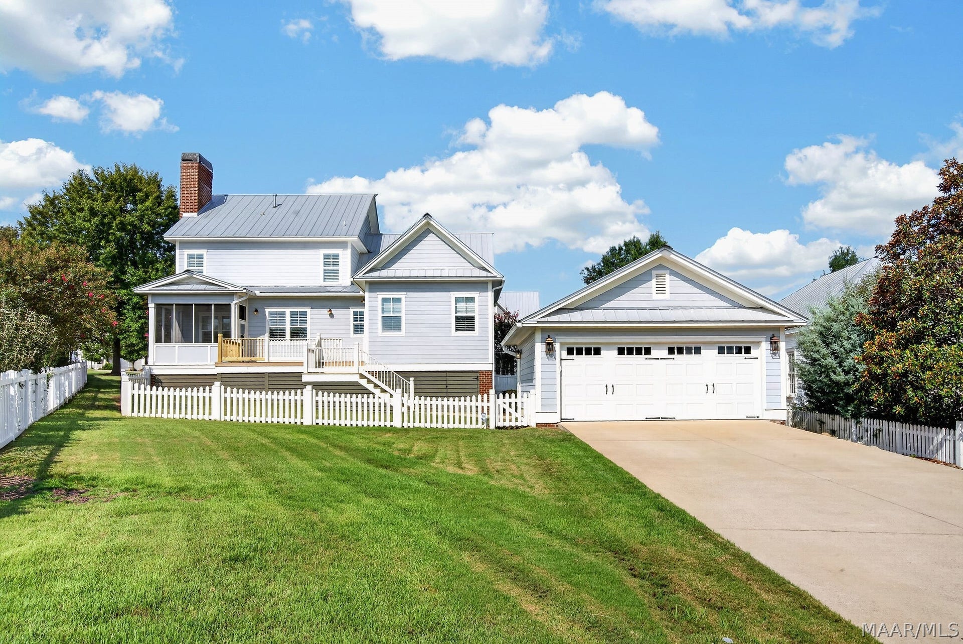 2-car garage and large yard