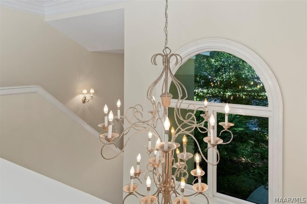 Lovely timeless chandelier conveys with the home