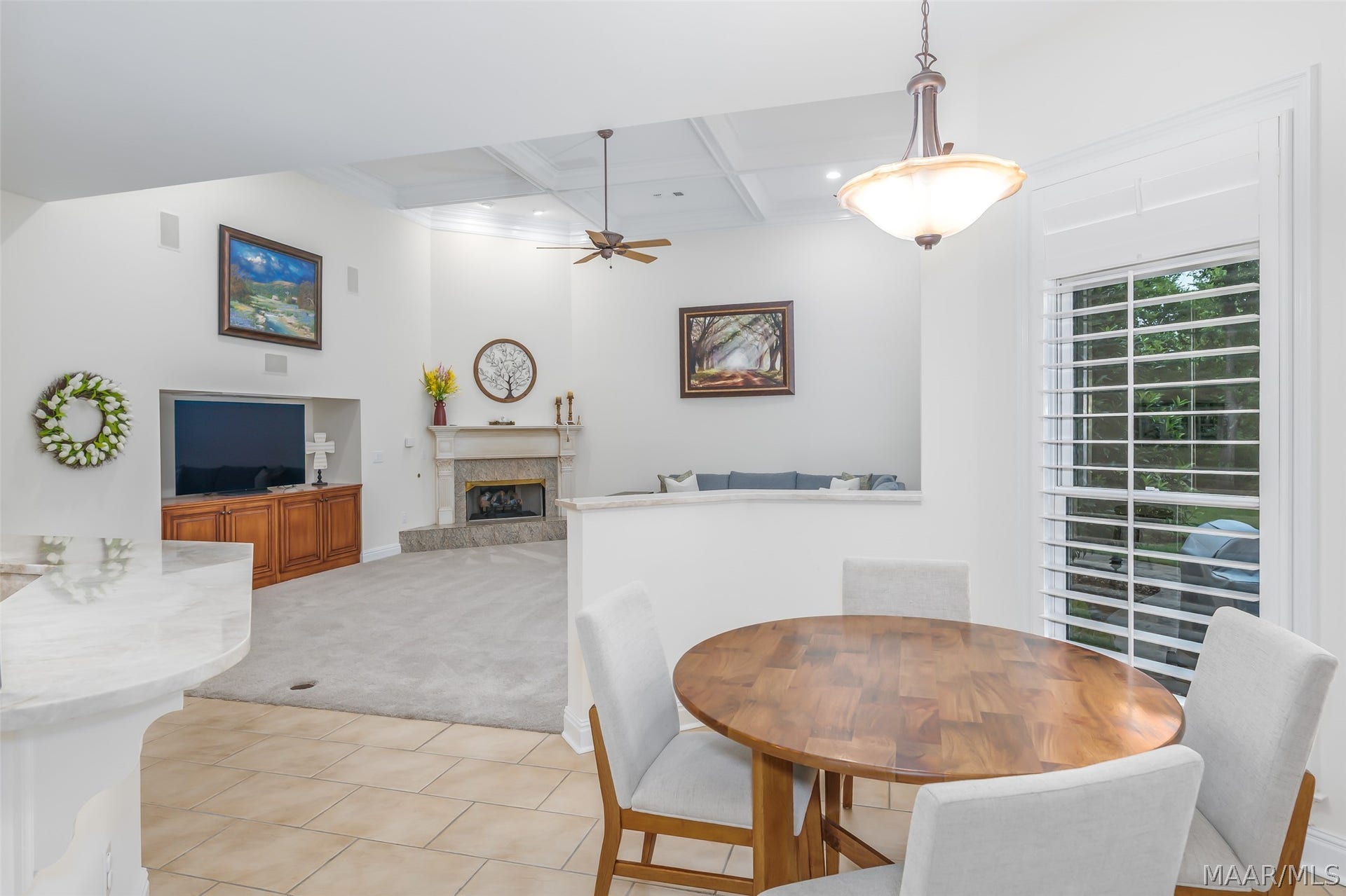 A bright, inviting breakfast nook adjacent to kitchen