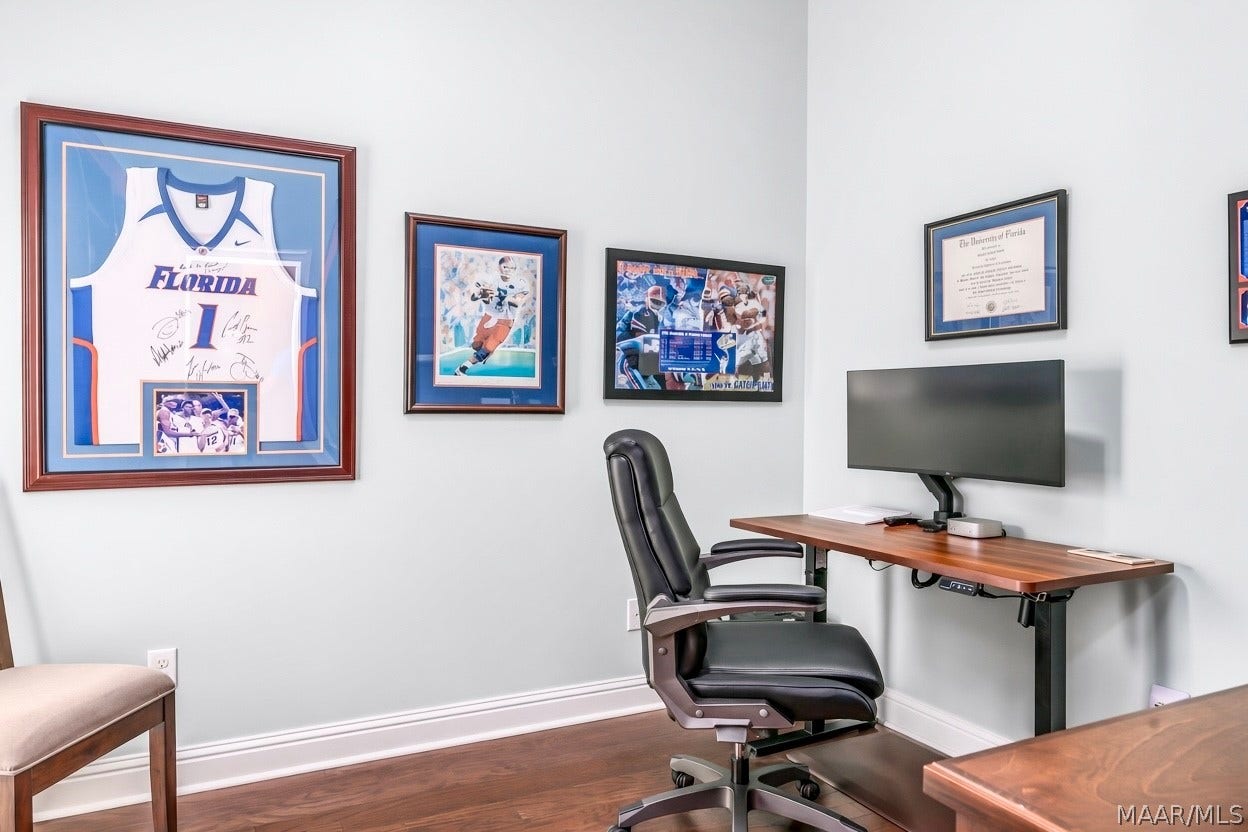 Another view of the downstairs office.