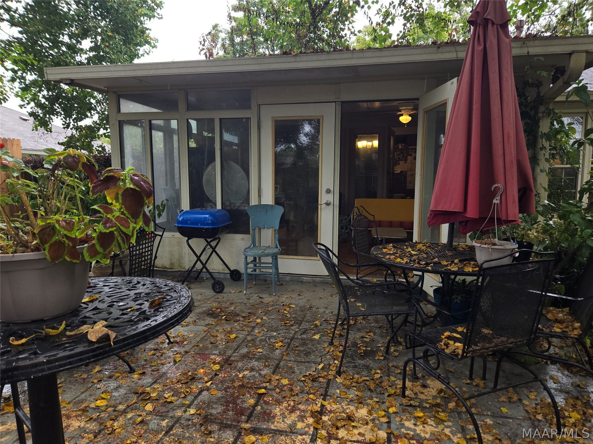 Outside view of sunroom back of house