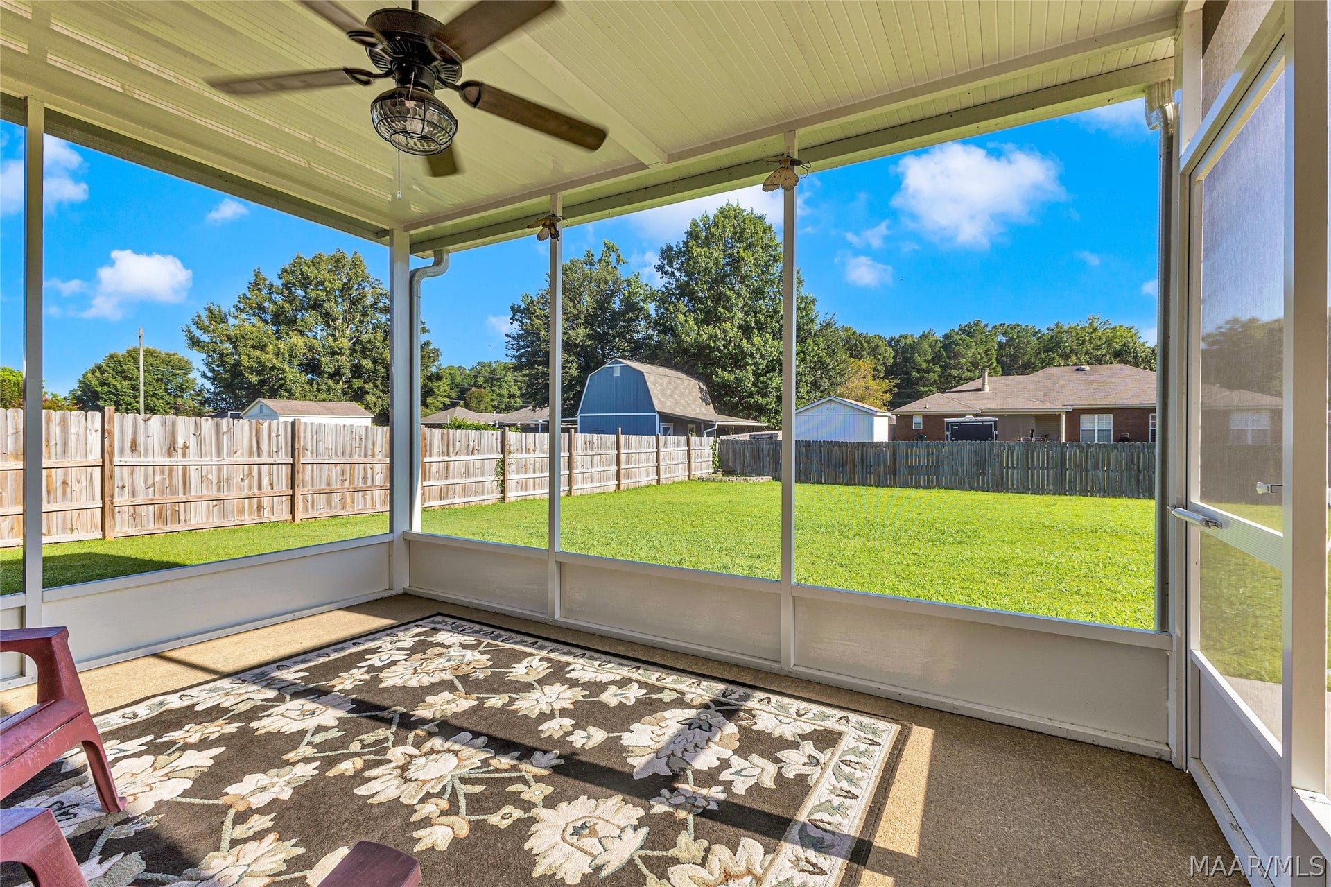 586 INGLESIDE Way, Pike Road, AL 36064 Screened in sunroom view