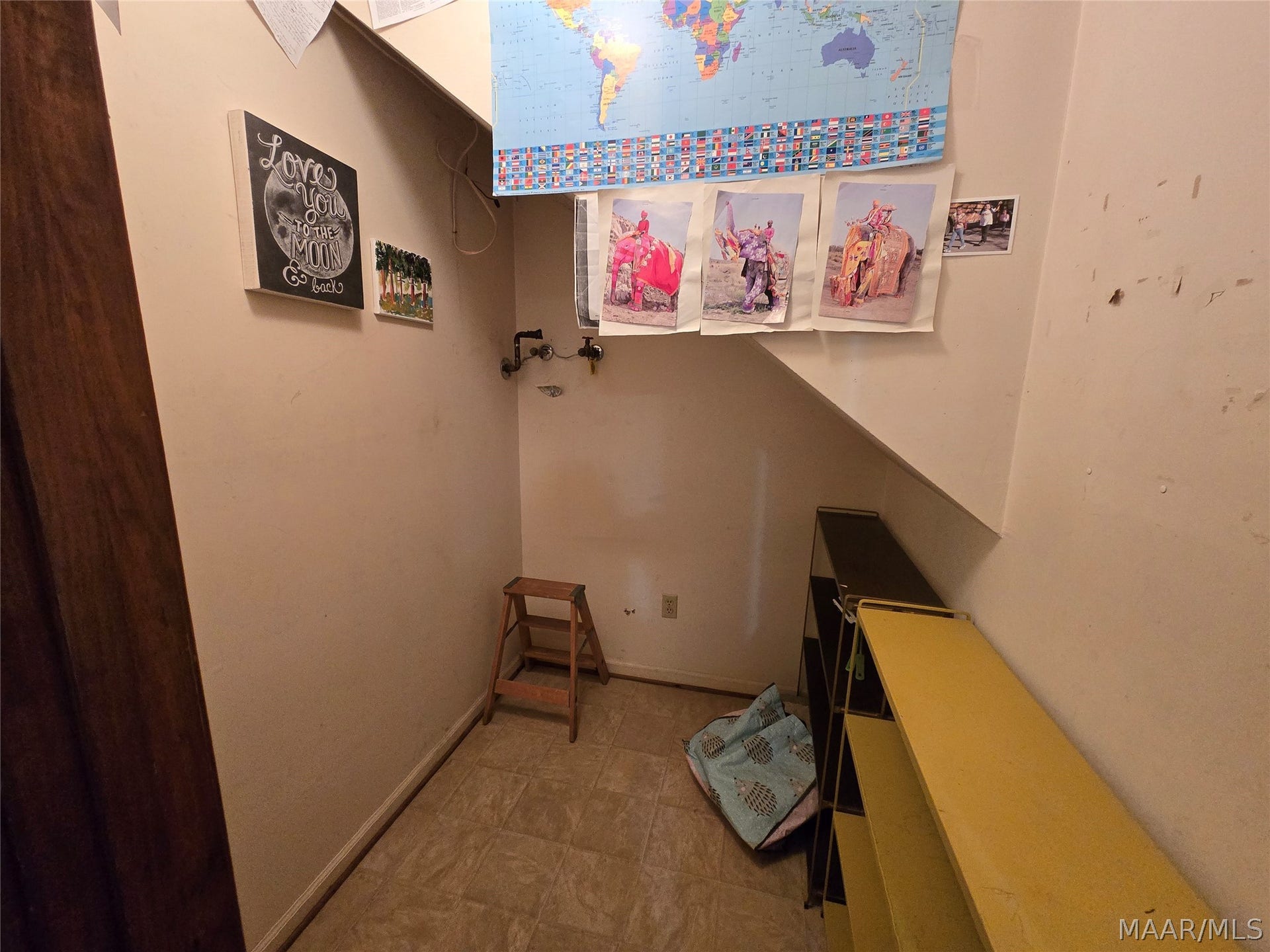 Large storage closet in den