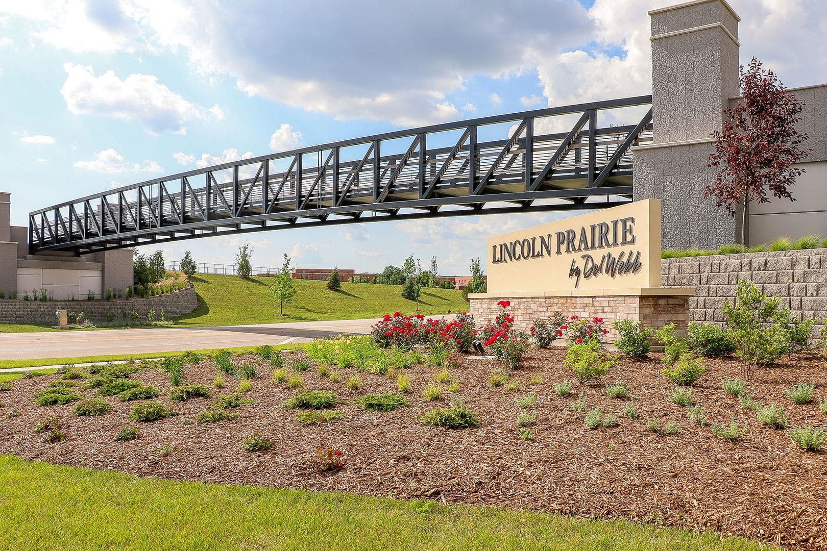 3327 Fulshear Circle, Aurora, IL 60503 Pedestrian bridge over Eola Road to proposed futur