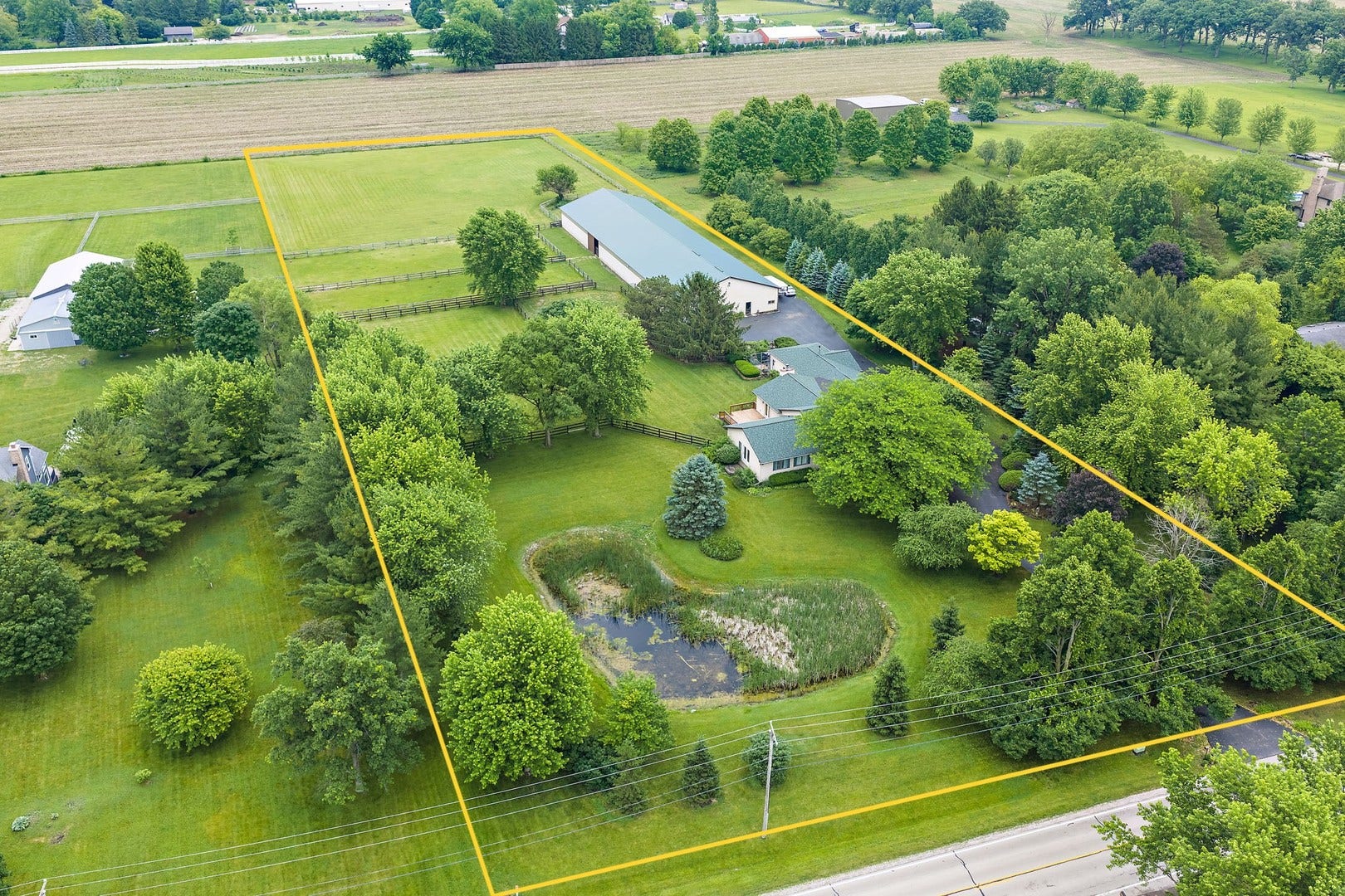 12N185 Muirhead Road, Elgin, IL 60123 Arial View Showing All 5.23 Acres