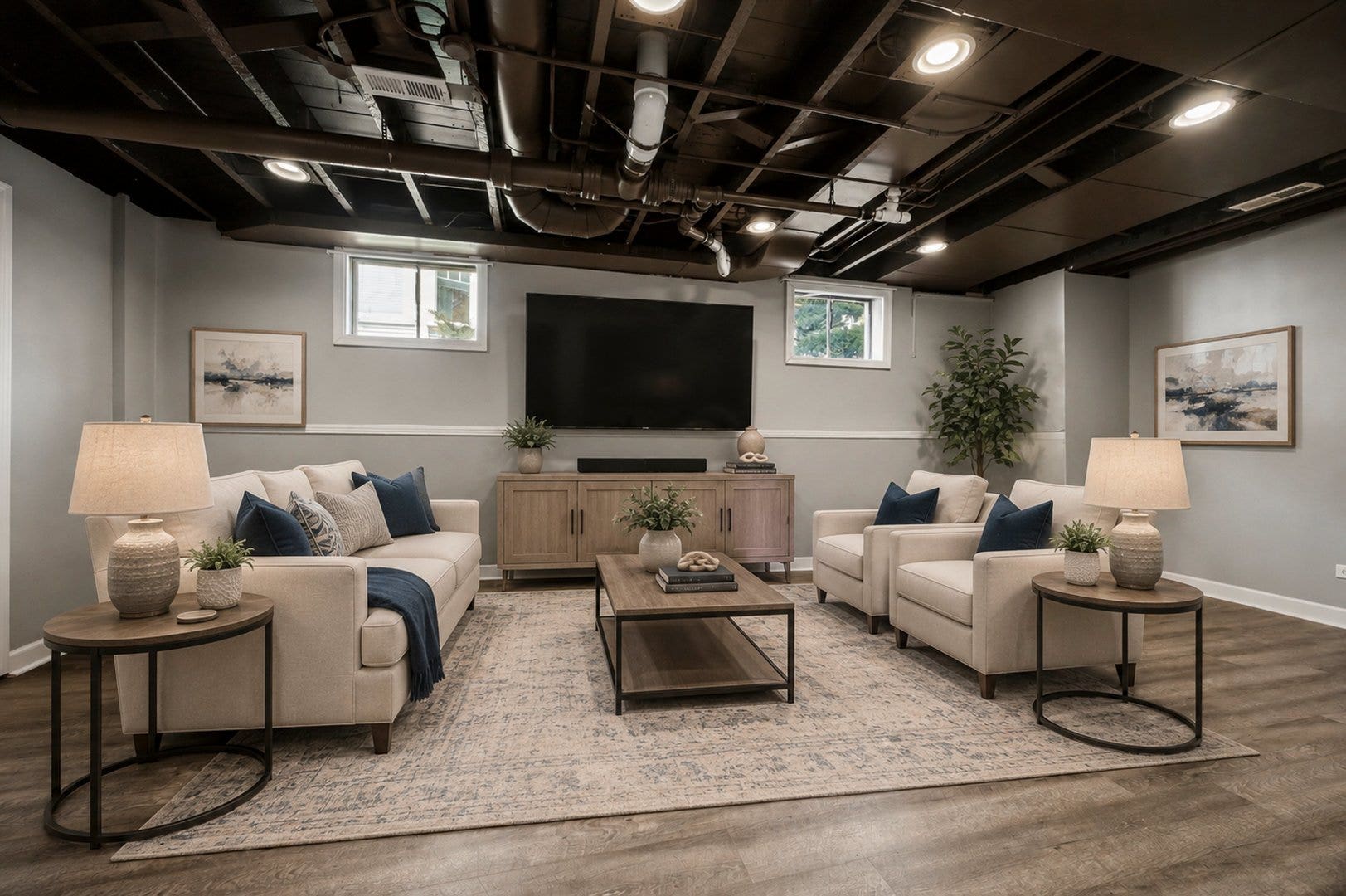 Basement with LVP