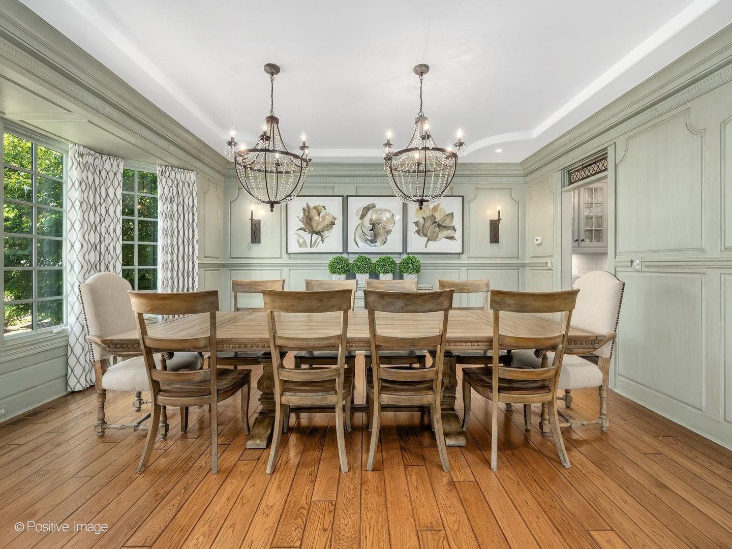 1757 Banchory Court, Downers Grove, IL 60515 Dining Room with wall paneling detail and designer