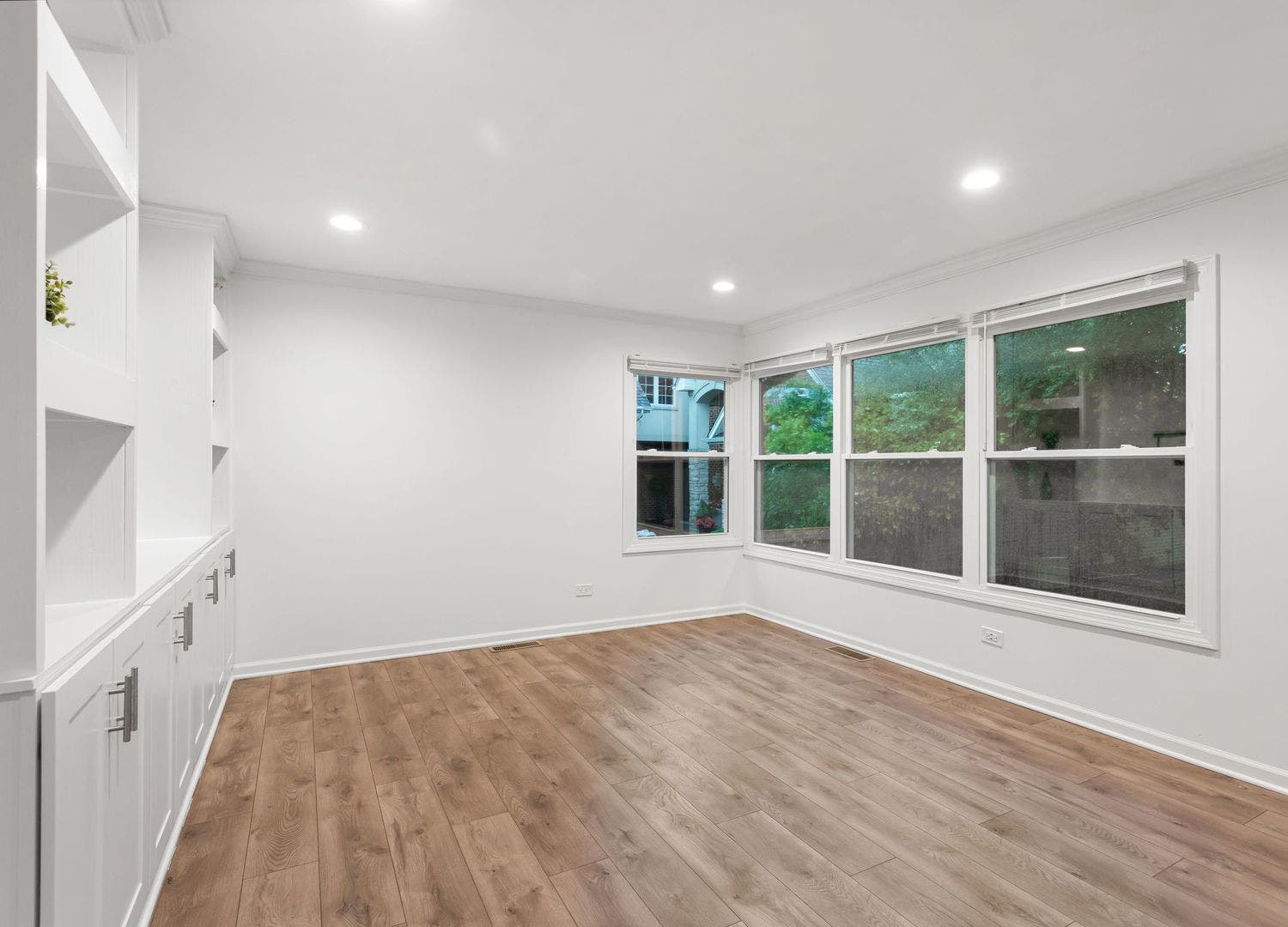 Plenty of windows looking into backyard