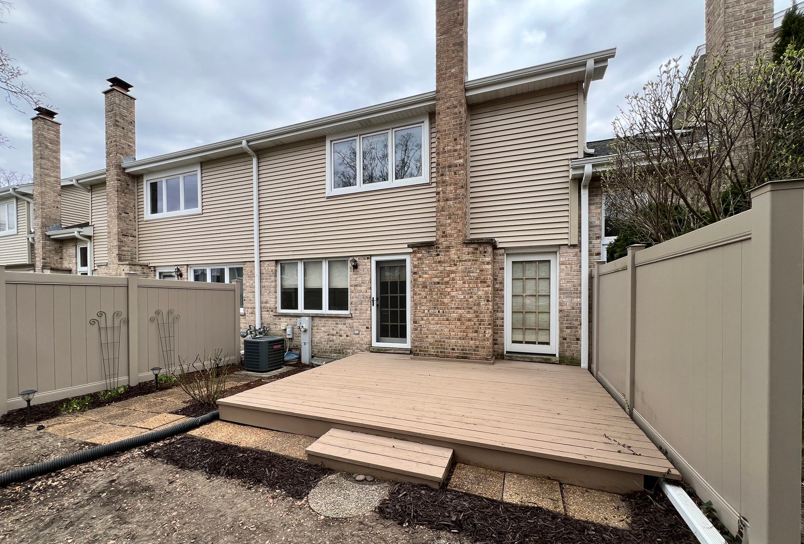 17346 Brook Crossing Court, Orland Park, IL 60467 Back deck with privacy fence.