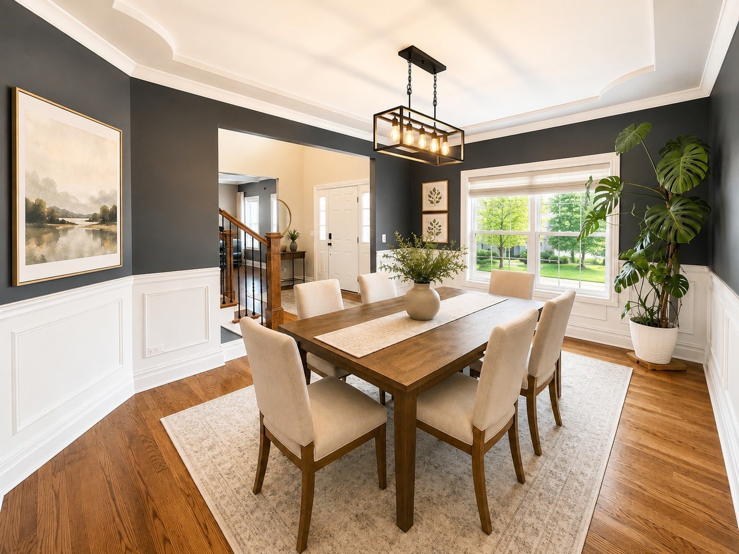 13070 Waterford Drive, Lemont, IL 60439 Inviting dining room with elegant wainscoting, des