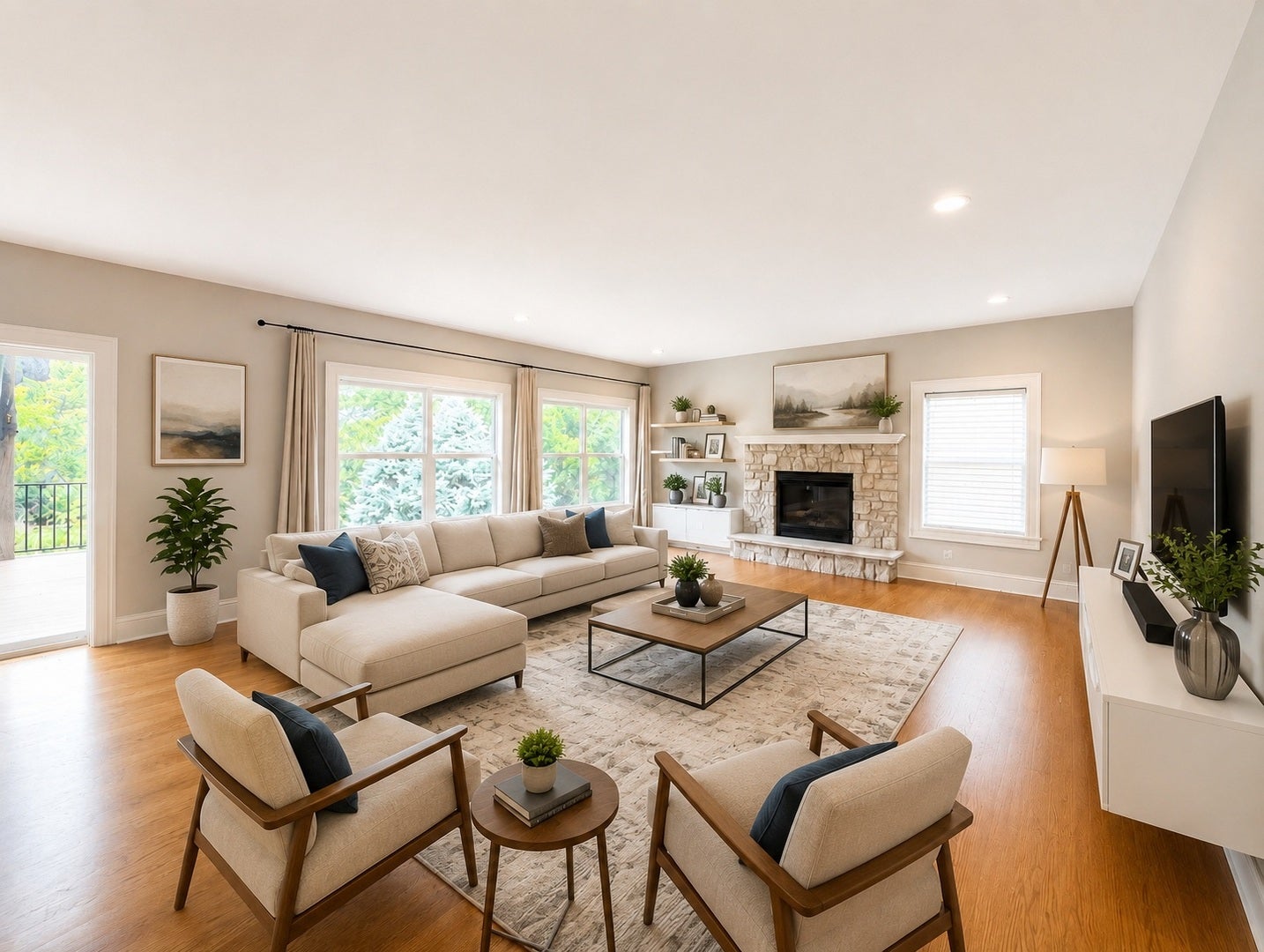 13070 Waterford Drive, Lemont, IL 60439 Warm and welcoming family room showcasing a stone
