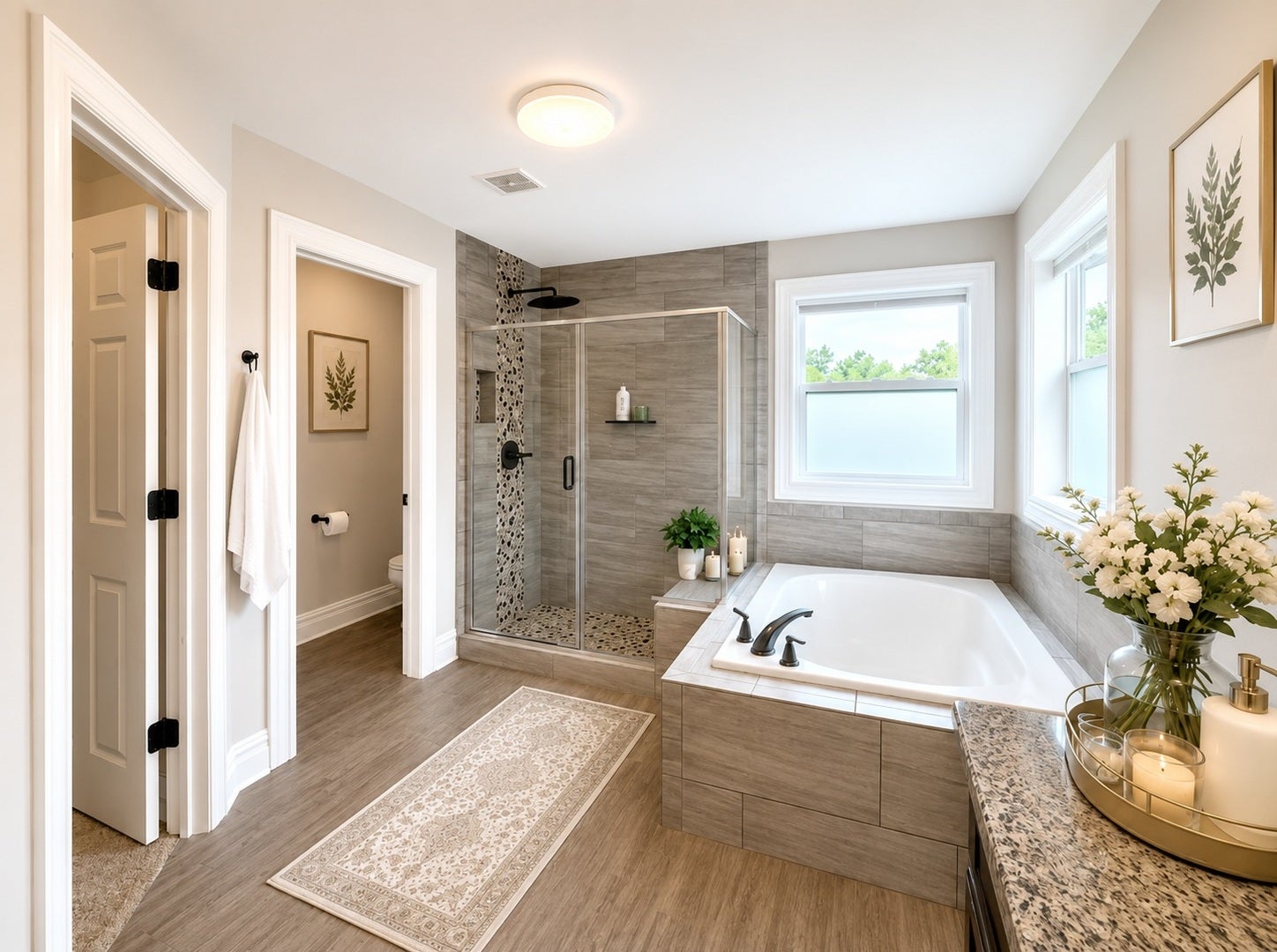 13070 Waterford Drive, Lemont, IL 60439 Spa-inspired primary bathroom offering a relaxing