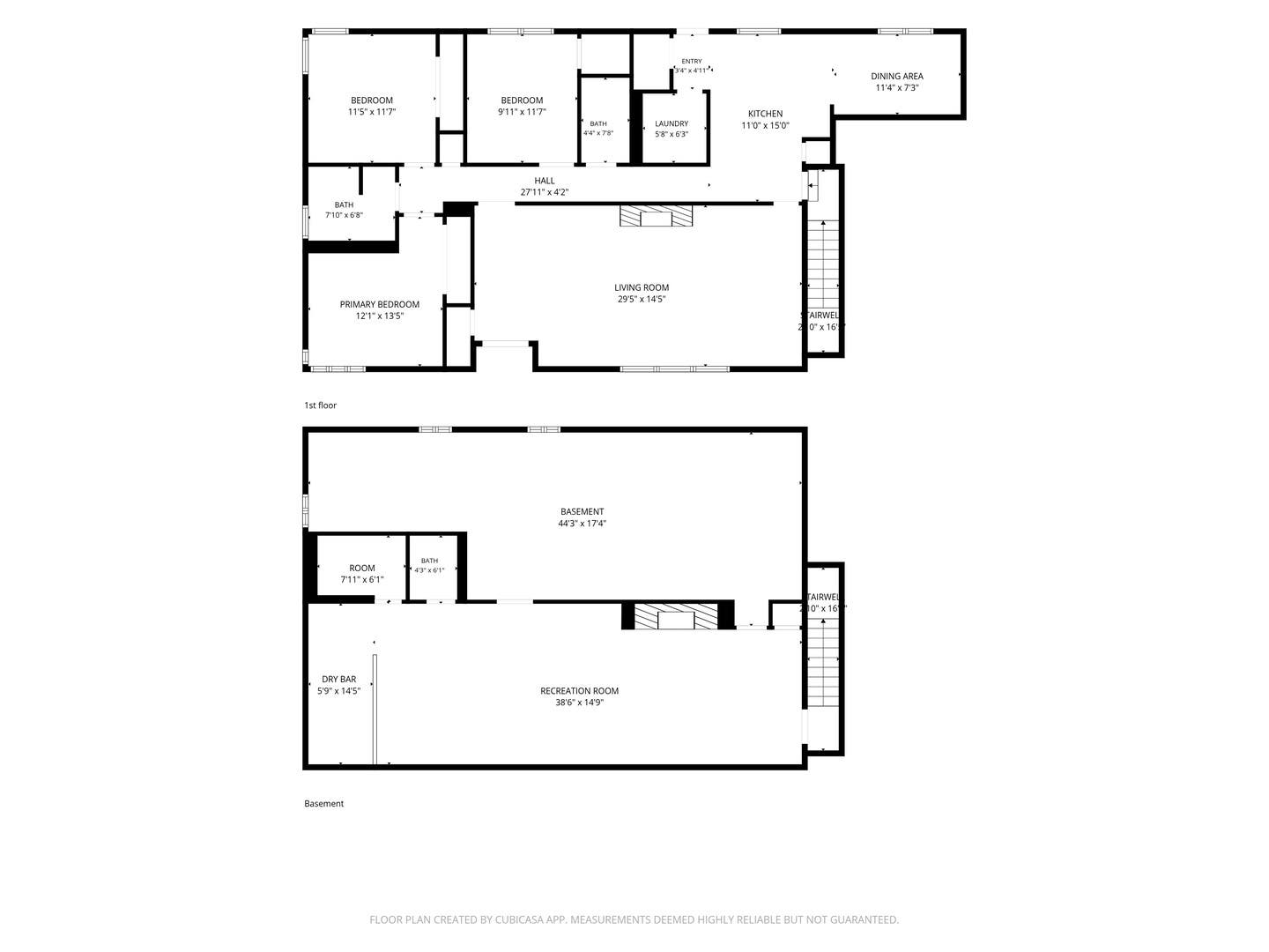 Combined floor plans for the entire house