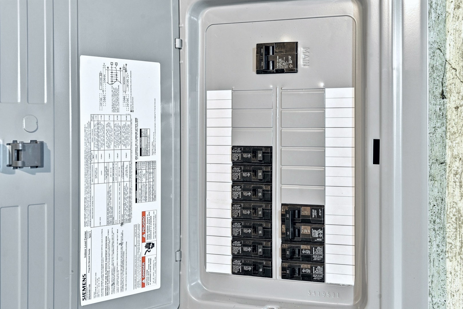 Brand New Electrical Panel - upclose