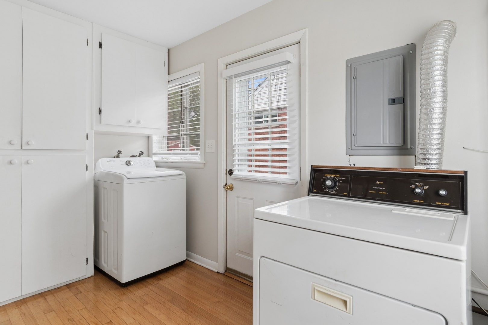 Separate, located off the kitchen with exterior ac