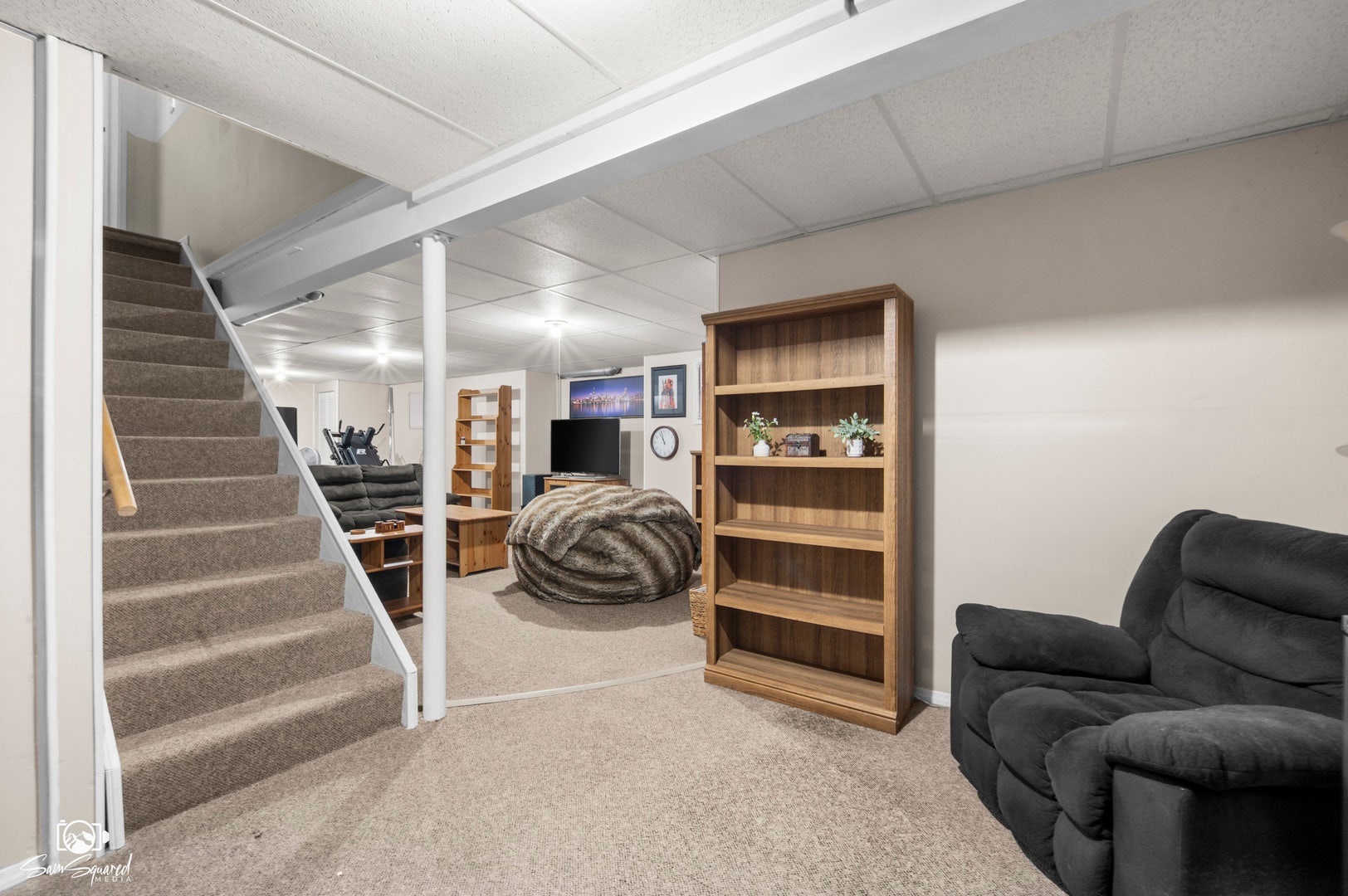 217 Jonathan Way, Bolingbrook, IL 60490 Downstairs view into open basement space