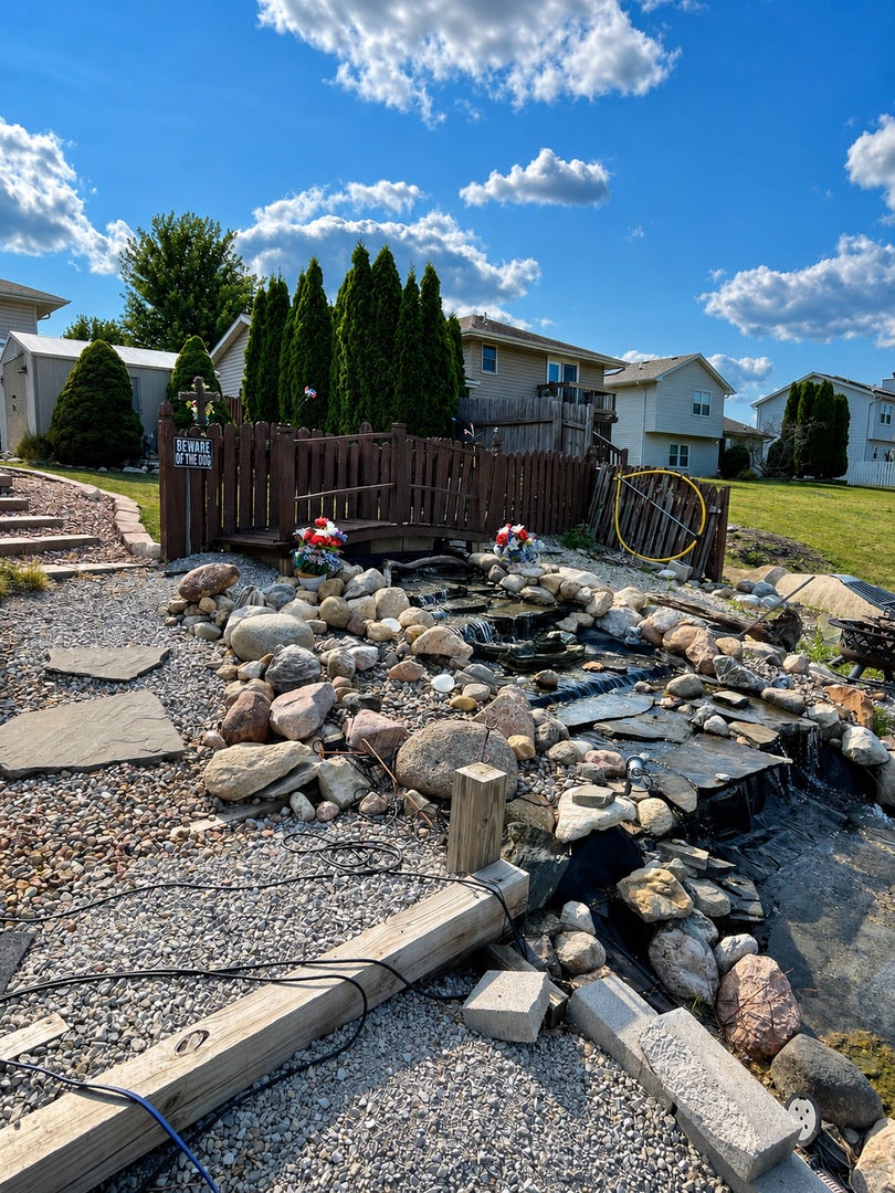 1414 Howland Drive, Joliet, IL 60431 Stone Waterfall - Bridge