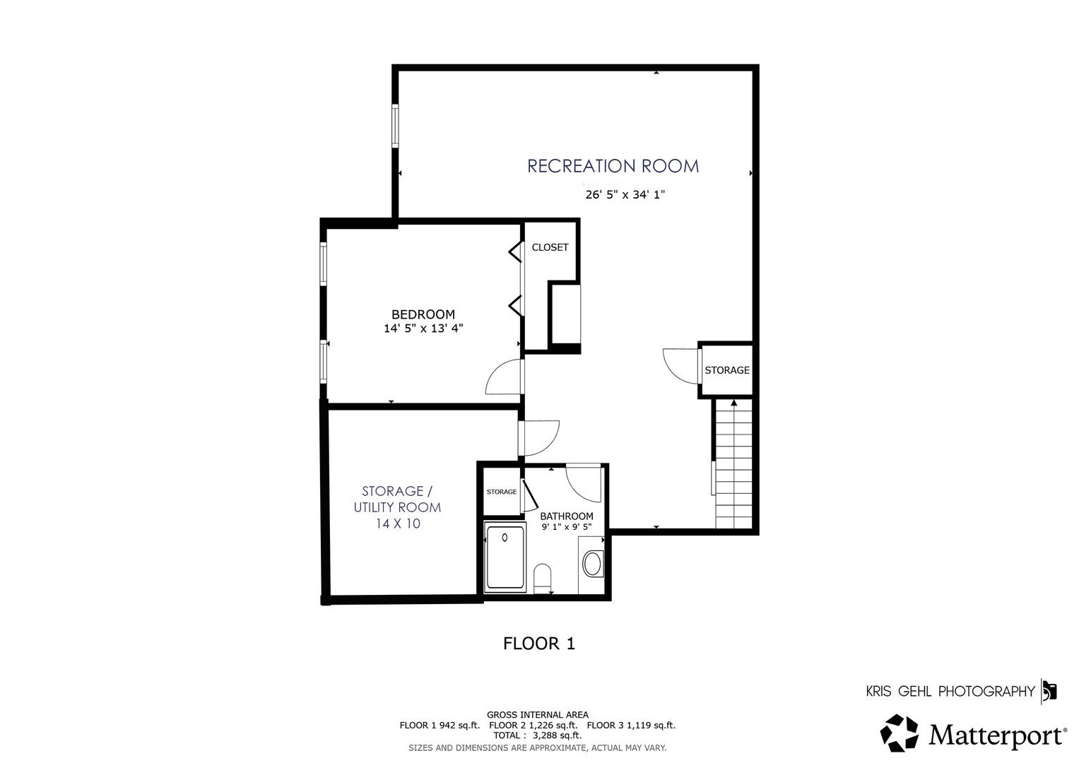 2727 Downing Court, Aurora, IL 60502 Basement Level Floor Plan