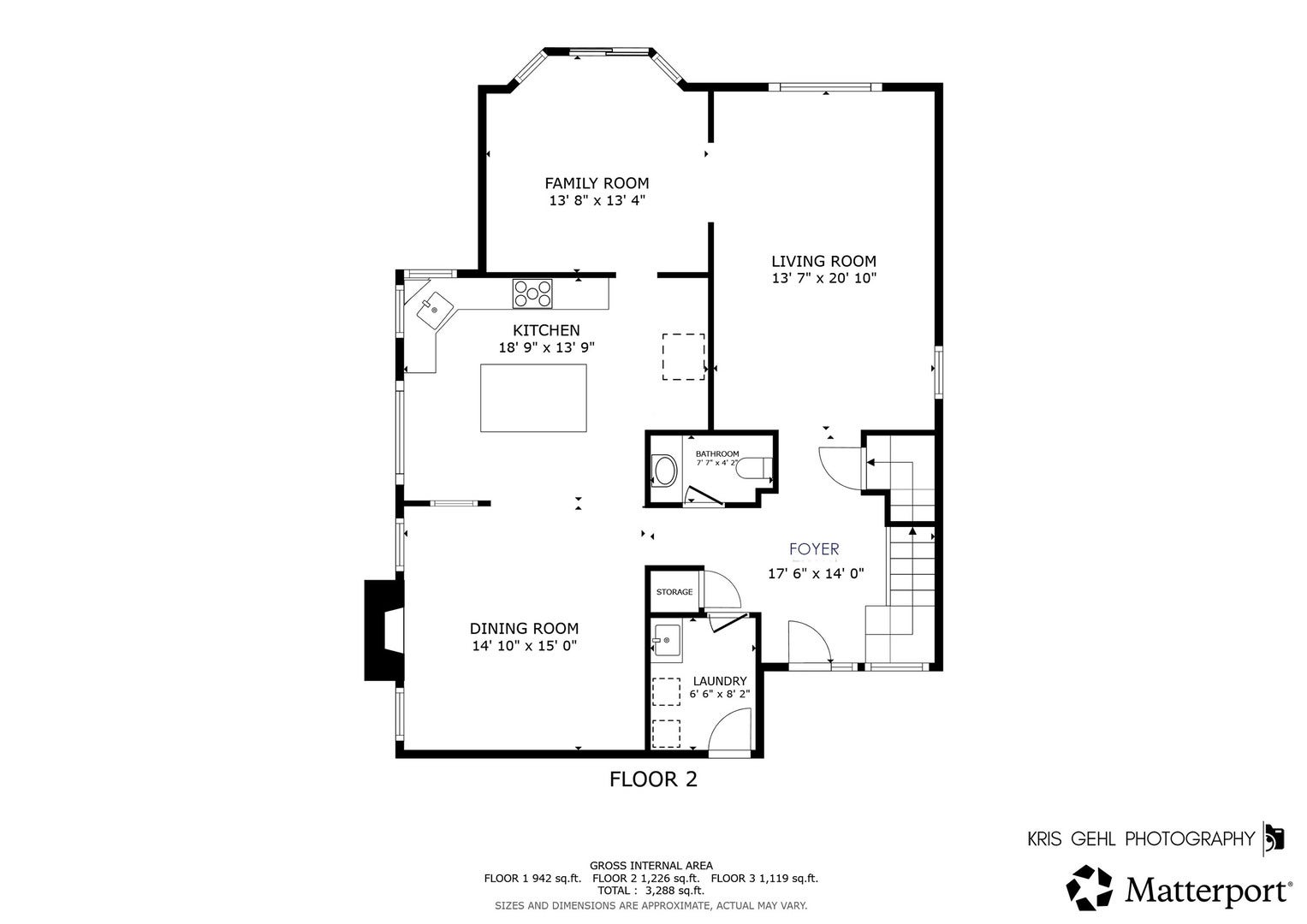 2727 Downing Court, Aurora, IL 60502 Main Level Floor Plan