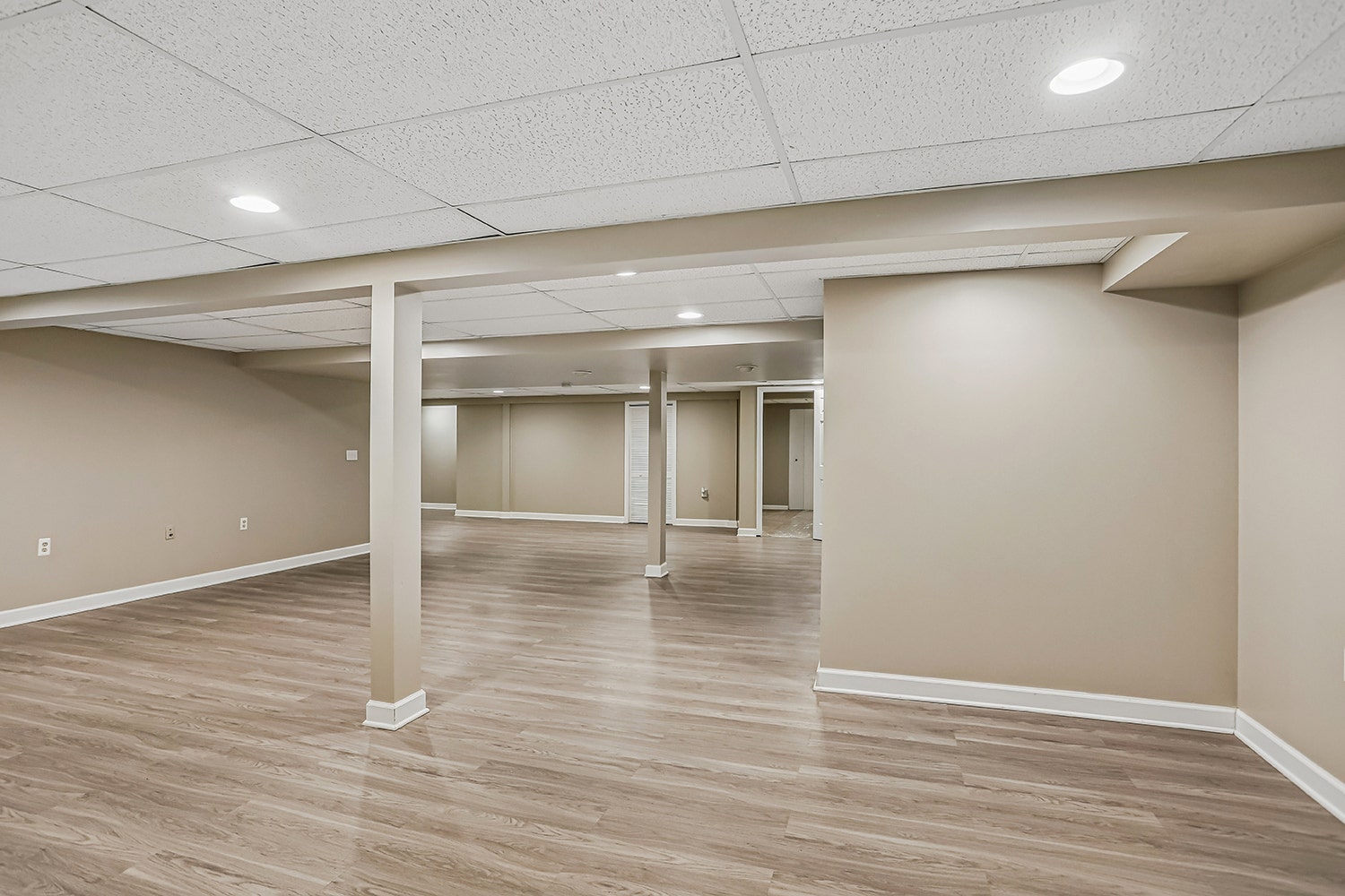 Basement area looking back toward the entrance and