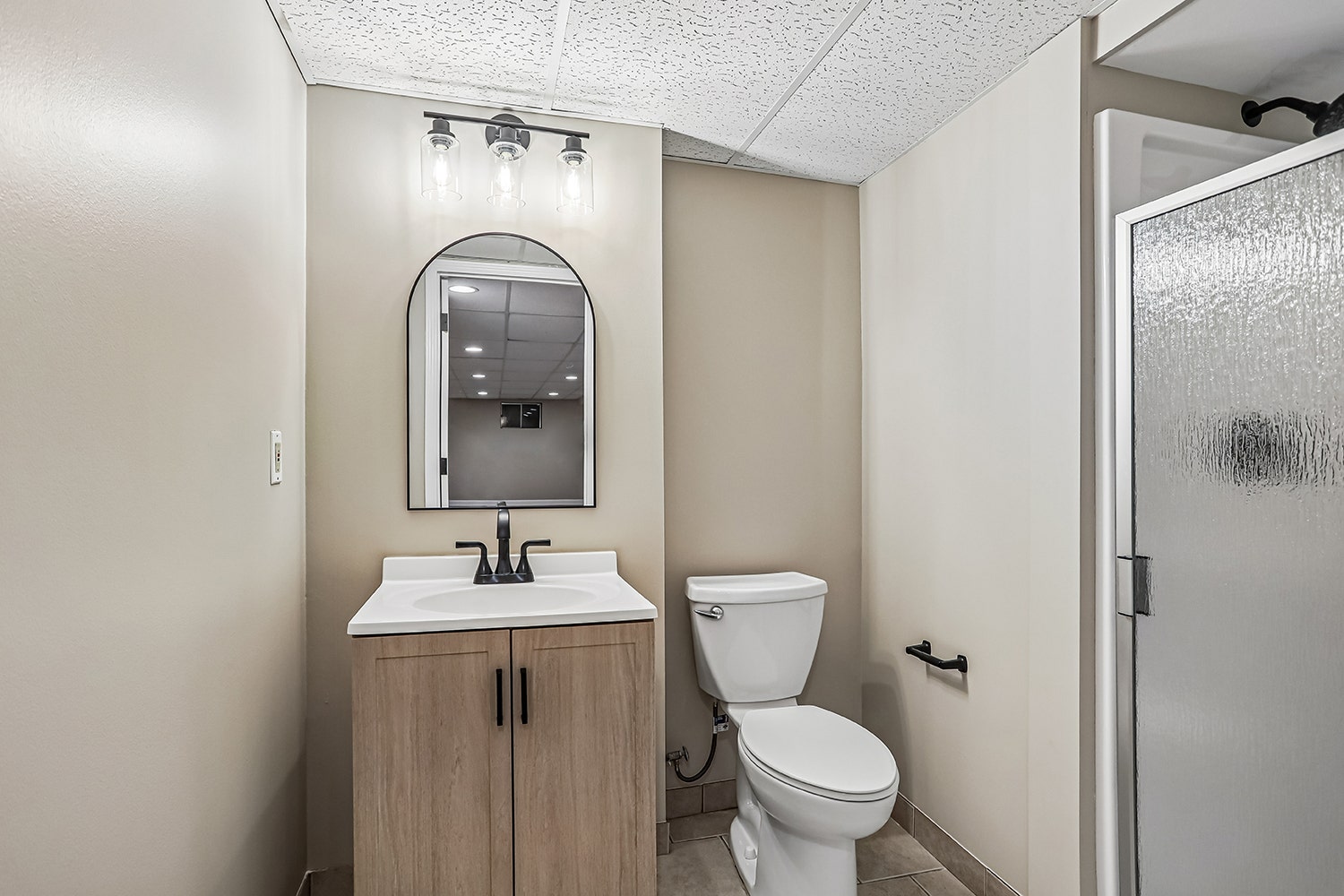 Basement full bathroom-remodeled in the summer of